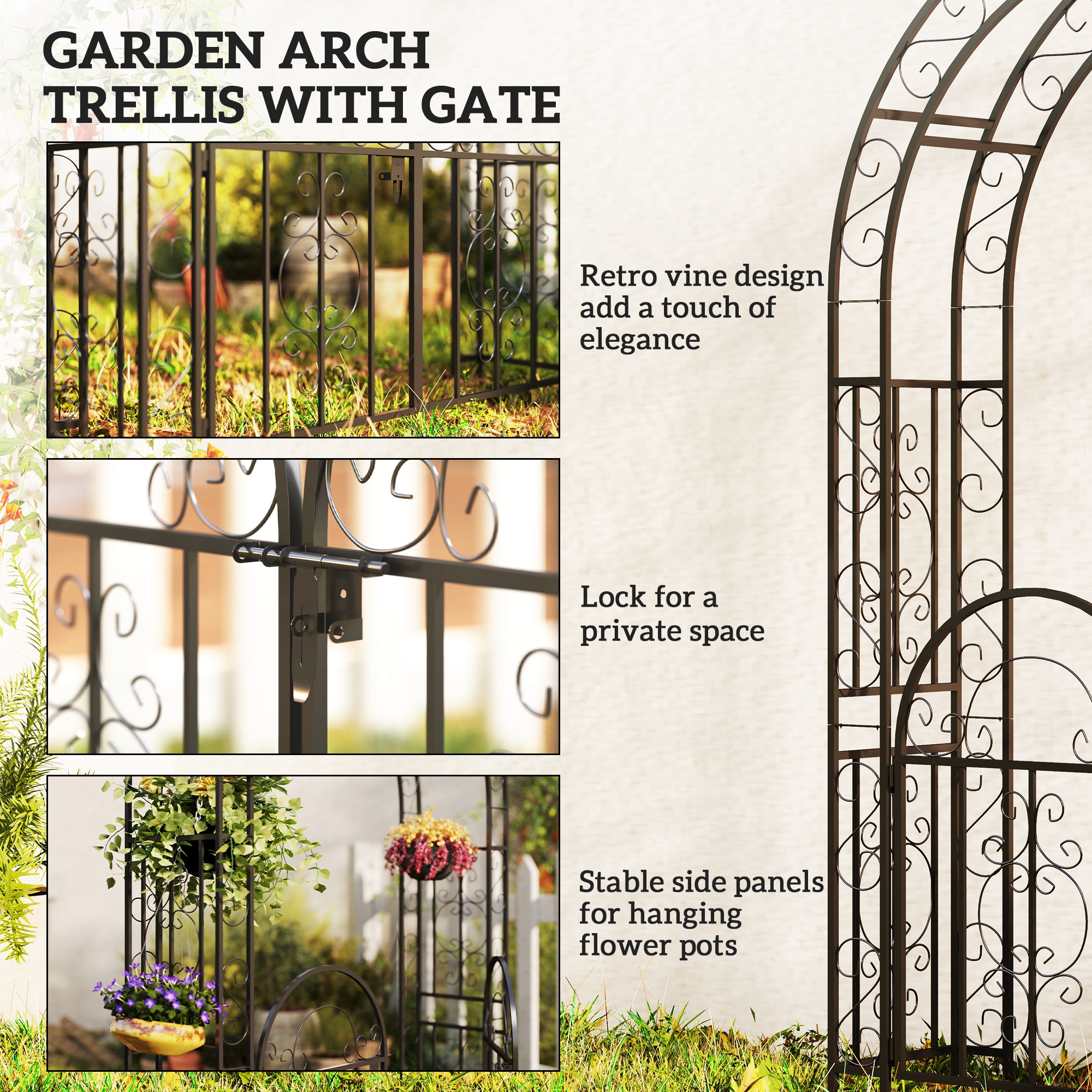 Garden Arch with Gate - Image 3