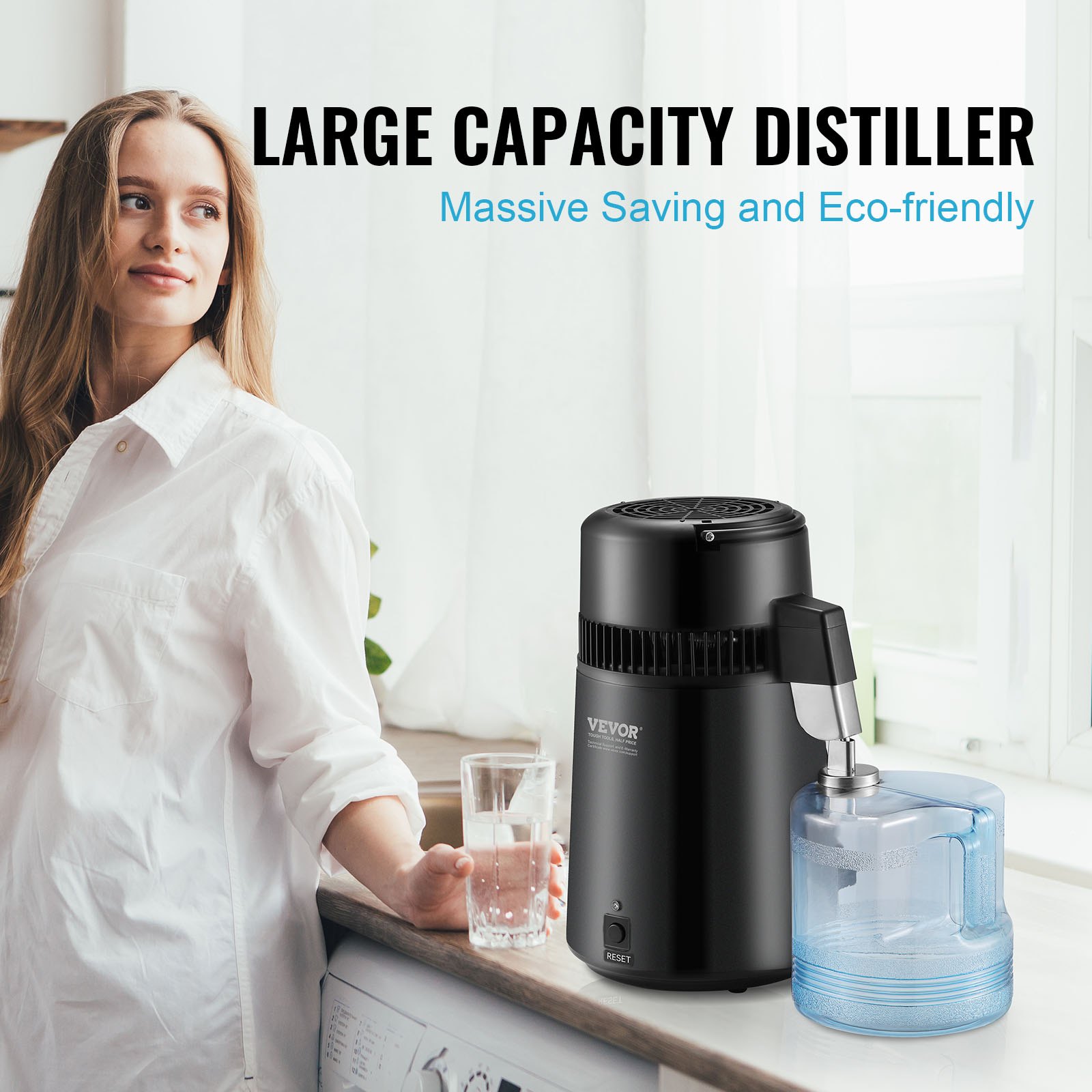 Edelstahl-Wasserdestilliergerät – 4 l, Schwarz, Hochwertiges Destilliergerät_voghion.com