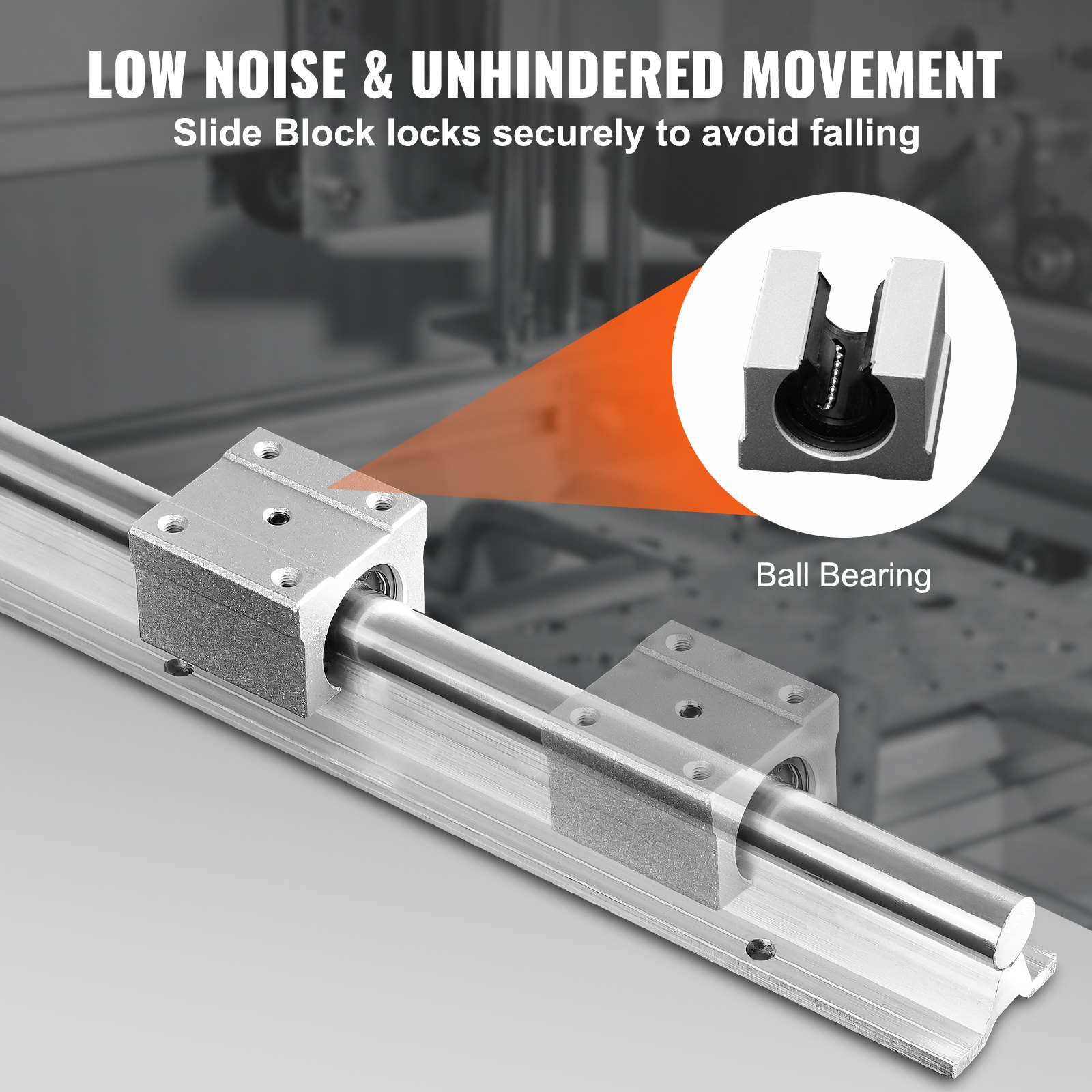 VEVOR Linearführungsschiene – 2 Stück SBR20-1200 mm Kohlenstoffstahl mit Aluminium, Linearlagerblock für CNC-Teile, 3D-Drucker, Fräs-/Drehmaschinen_voghion.com