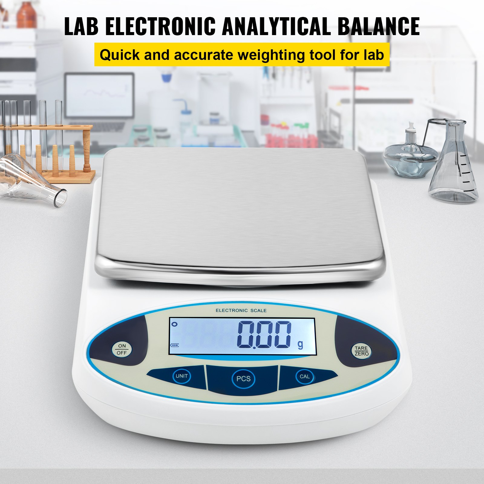 Hochpräzise digitale Waage – Elektronische Laborwaage 5000 g/0,01 g mit vielfältigen Funktionen, Edelstahl- und ABS-Material, stabil_voghion.com
