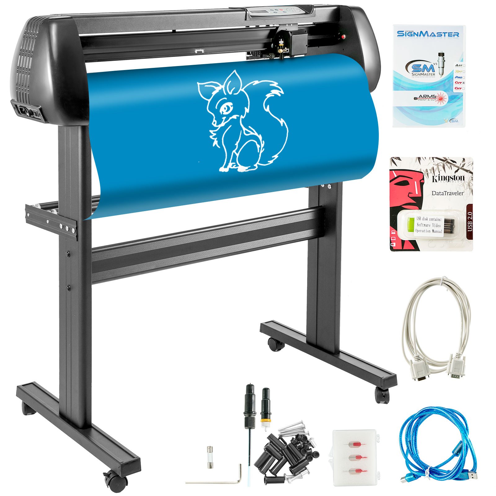 Schneideplotter 870 Mm Folienschneider Vinylschneidemaschine, Plotterschneider, Max. Schneidbreite 780 Mm, Schnittdruck 500g, Geschwindigkeit 800 Mm/s, Hobbyplotter Speicher 128K-2M, Signmaster - Image 1