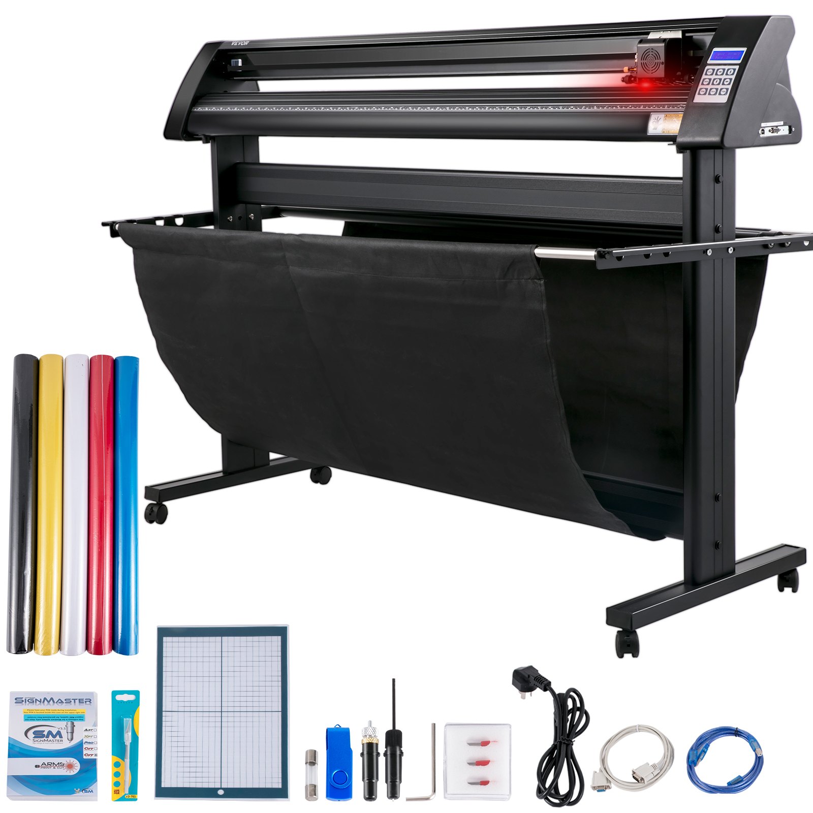 Vinyl Schneideplotter Max. Papiereinzug 1350 Mm, Folienschneider Max. Schnittbreite 1260 Mm, Plotter Schnittgeschwindigkeit 800 Mm/s, Halbautomatisch, Signmaster, Windoskompatibel, LCD-Anzeige - Image 1