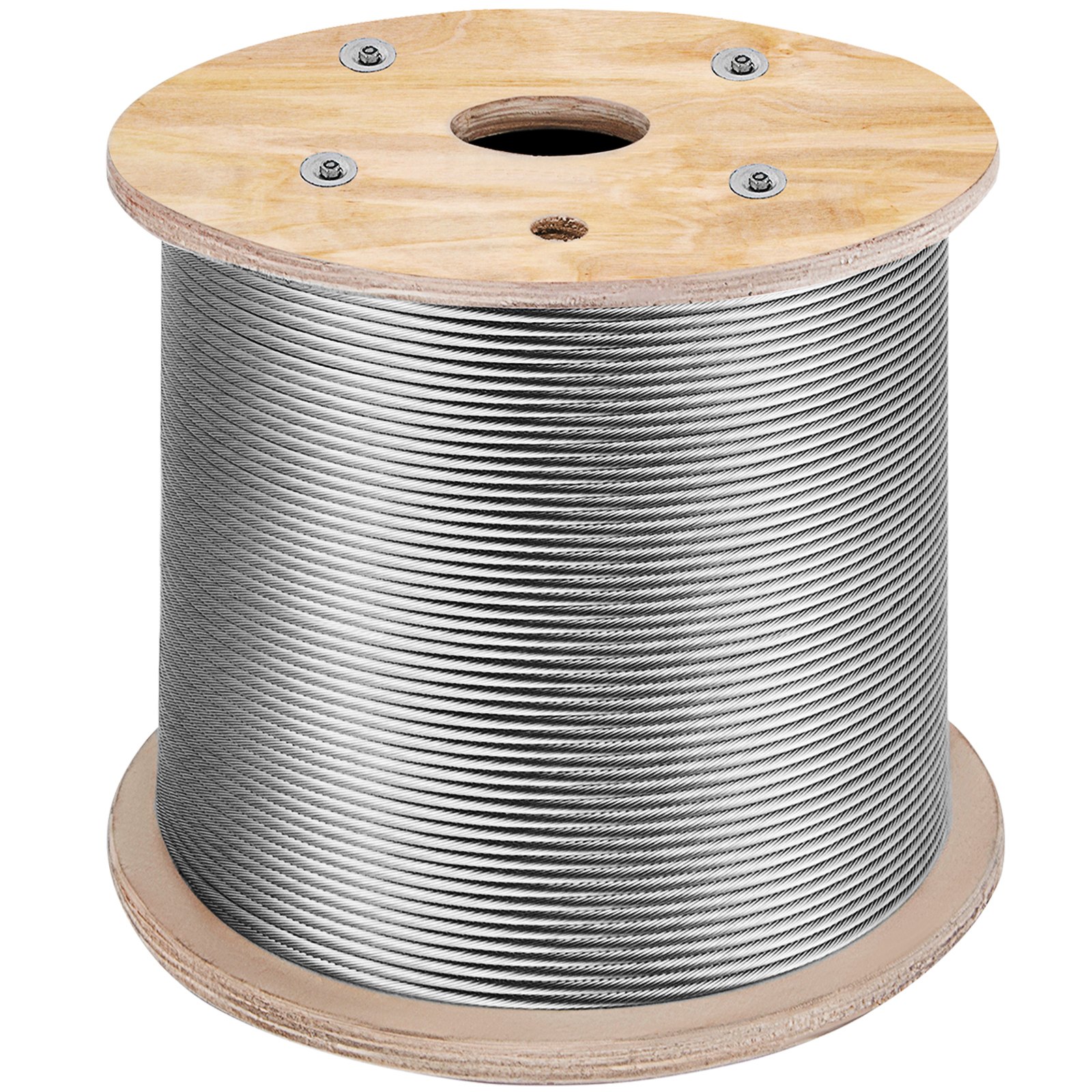 VEVOR T316 Edelstahl-Drahtseil, hochfestes, flexibles Edelstahlseil, Außendurchmesser 3,2 mm, 11,14 kN, Seilgeländer (300 m)_voghion.com
