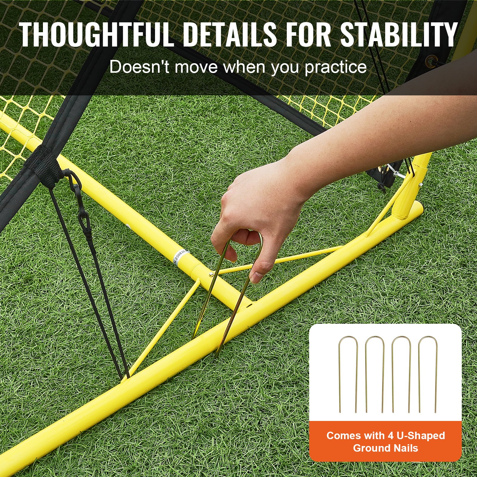 2 In 1 Football Rebounder With Double Nets, Portable Rebound Wall For Soccer, 25.4 X 25.4mm, Adjustable Soccer Goal Rebounder For Kids And Teens_desvips.com