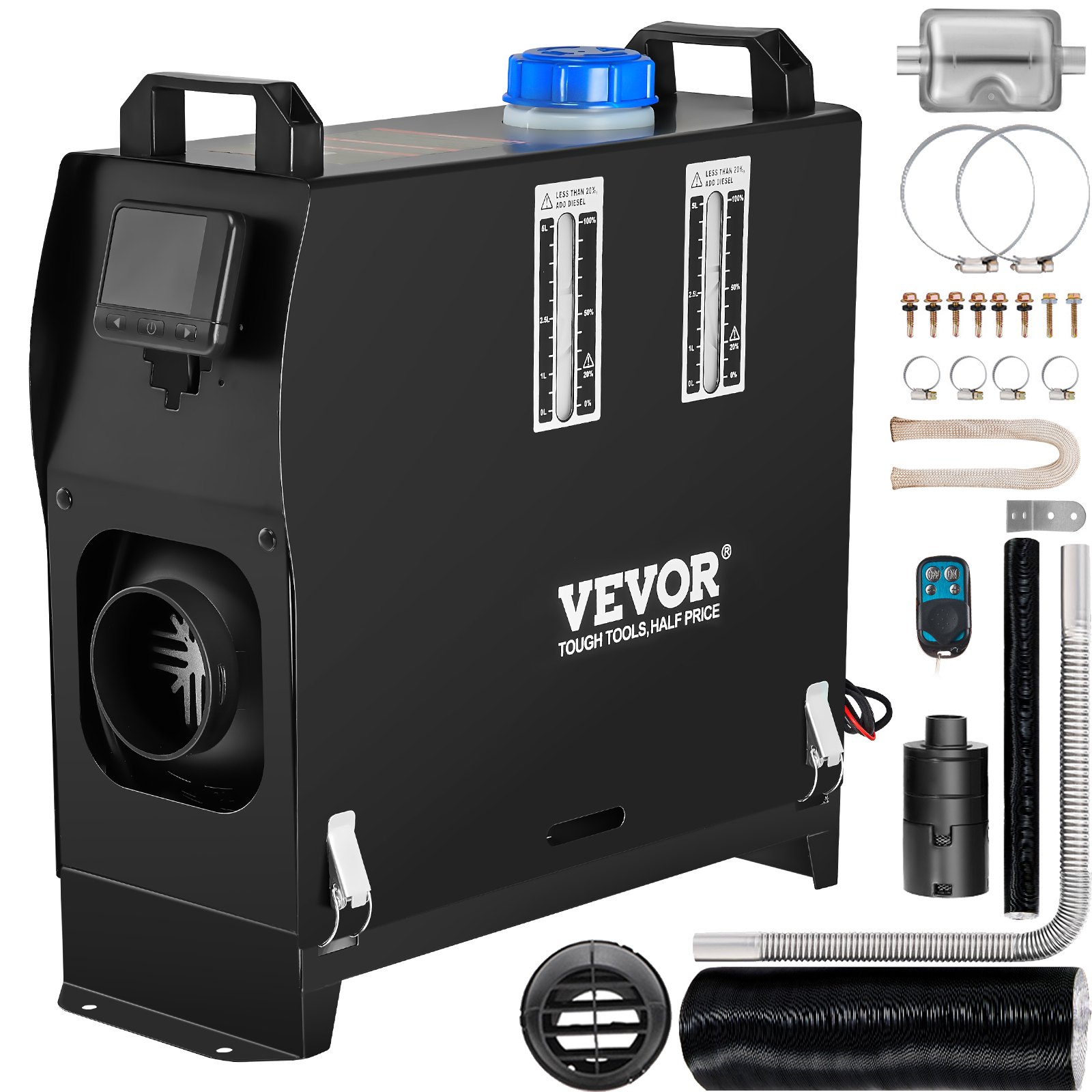 12V 8KW Standheizung Diesel Auto Kraftstoff, Diesel Standheizung Luftheizung Air Diesel, Luft Dieselheizung Für Auto RV LKW Wohnmobil Bus Mit Fernbedienung Schwarz LCD Schalter & 1 Luftauslass - Image 1
