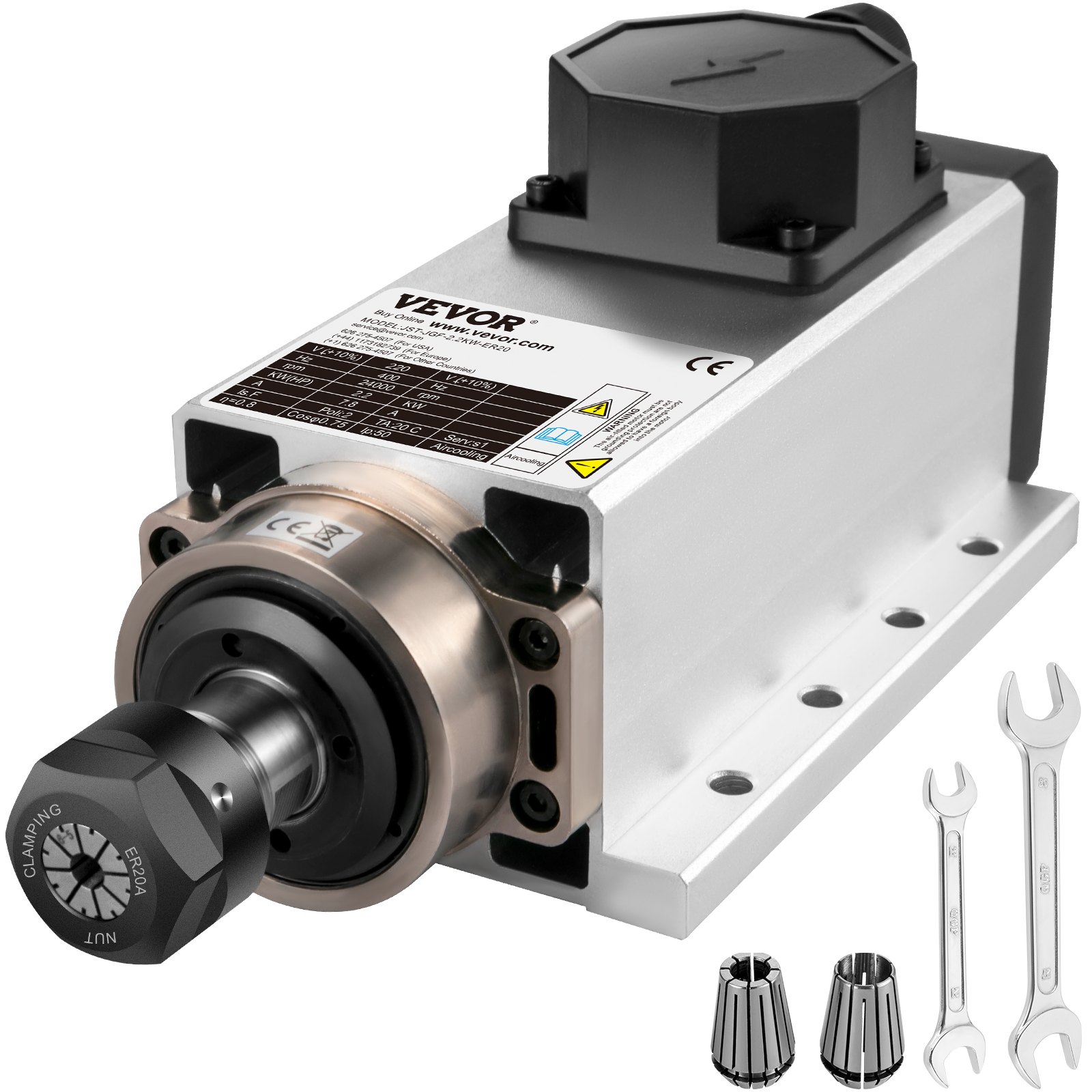 Luftgekühlter Spindelmotor, 2,2KW, ER20 Spannzangen, Frässpindel Linearmotor, Luftgekühlter CNC-Gravierfräser Numerischer Fräsmotor_voghion.com