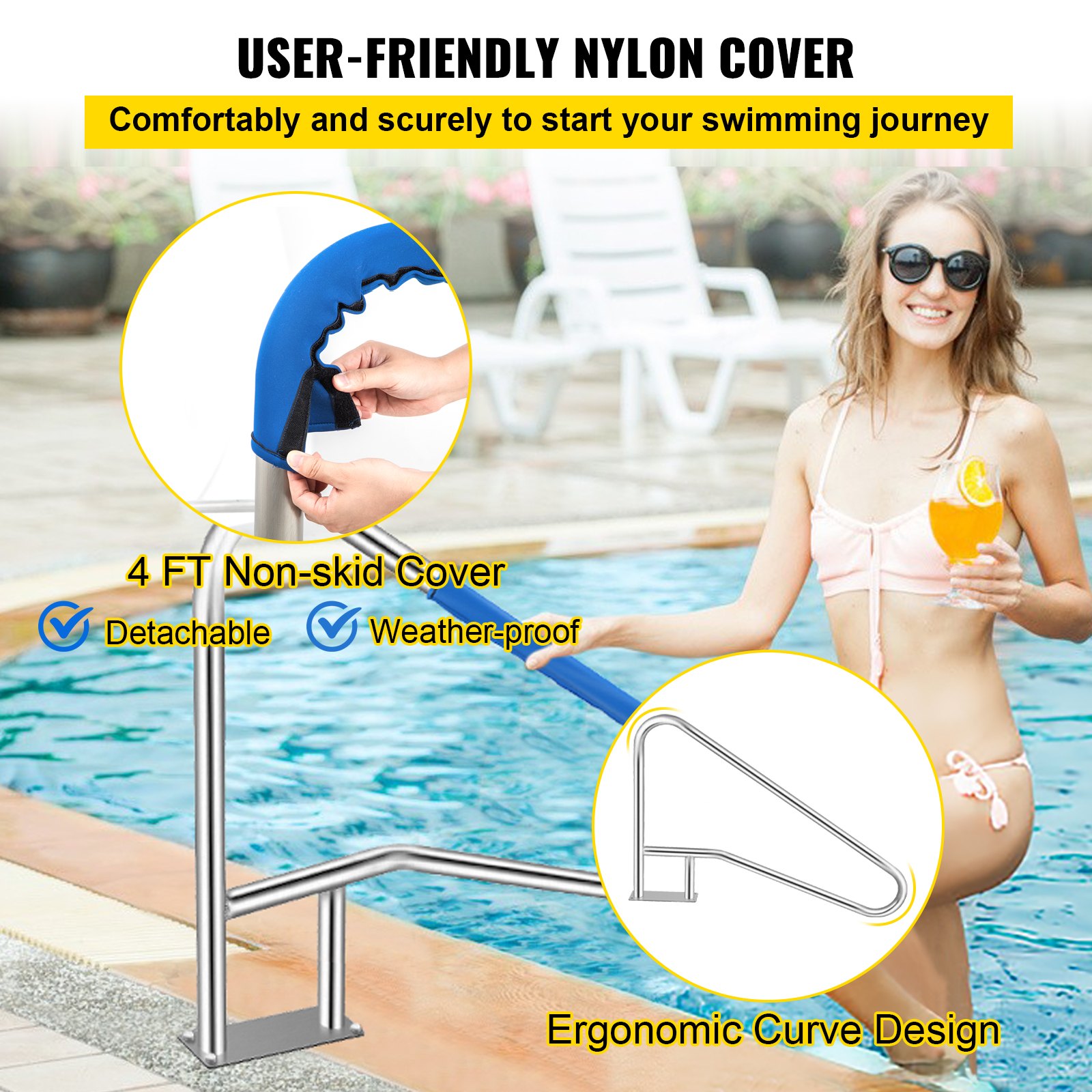 Edelstahl Pool Haltegriff Schwimmbad Handlauf Einstiegshilfe_voghion.com