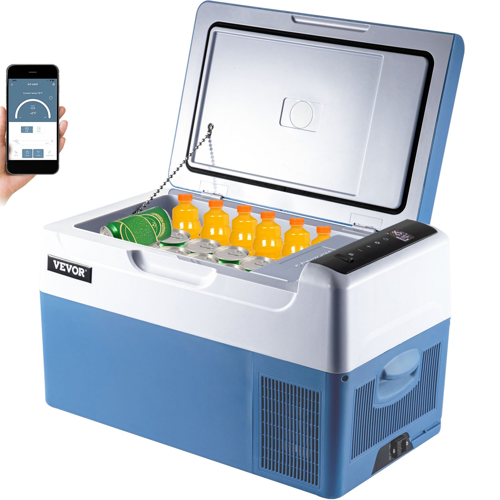 BuoQua 22L Autokühlschrank Kompressorkühlbox Edelstahl Urlaub Isolierbox Mini Kühlschrank Kühlbox Auto Und Steckdose - Image 1