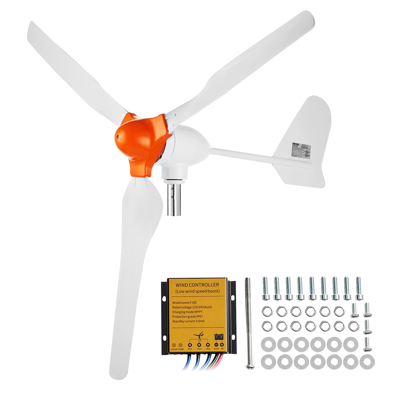 800 W Windkraftanlage 12 V Windgenerator 3-Blatt-Windkraftgenerator Mit MPPT-Regler Einstellbare Windrichtung Und 2,5 M/s Startwindgeschwindigkeit Geeignet Für Zuhause Bauernhof Wohnmobile Boote - Image 1