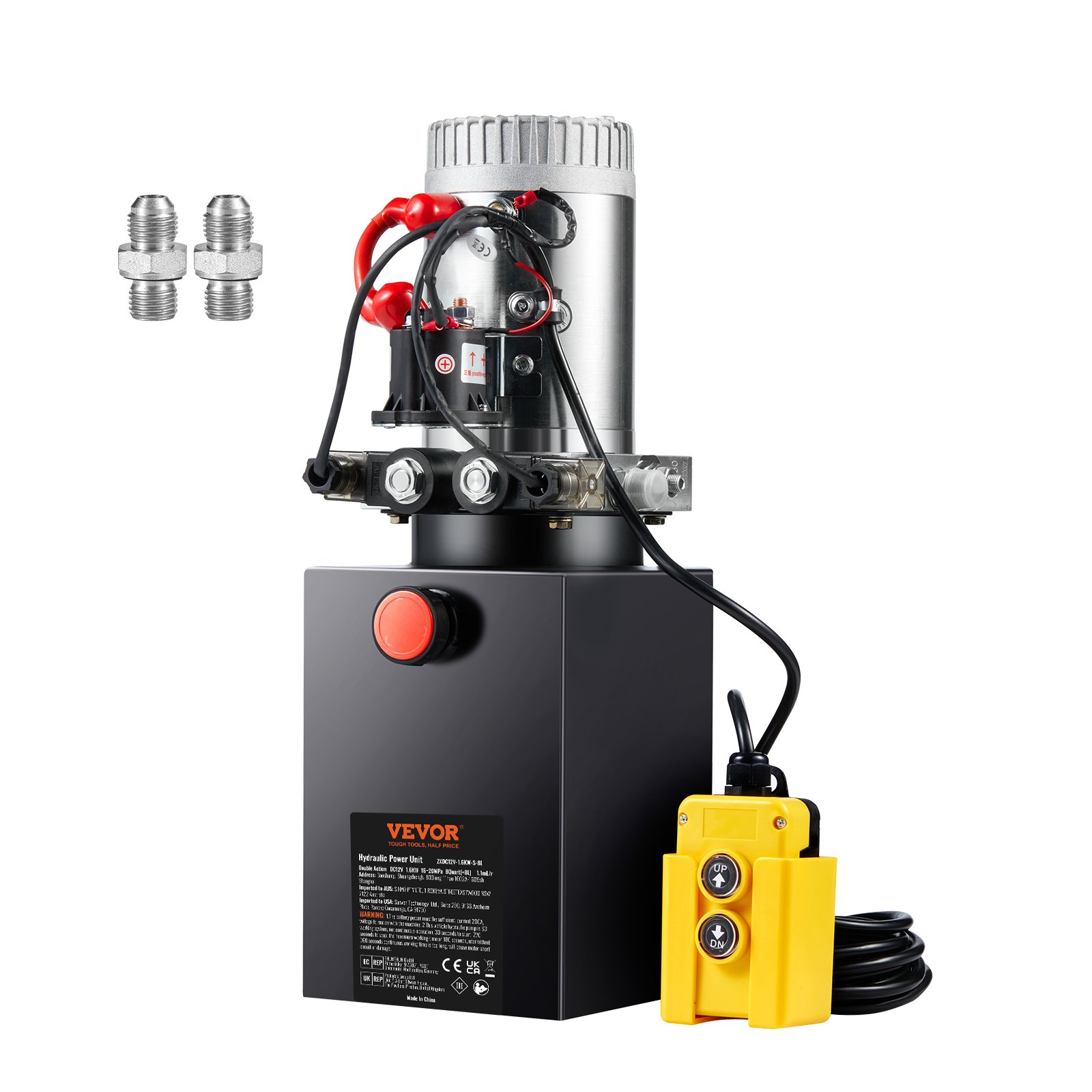 Hydraulikpumpe Hydraulikaggregat 12 V Hydraulikaggregat 1600 W, Doppelwirkende Hydraulikpumpe Hydraulic Power Pack, 2 Gal Tank Hand Pump Hydraulikaggregat, Für Aufzüge, Gabelstapler Usw.