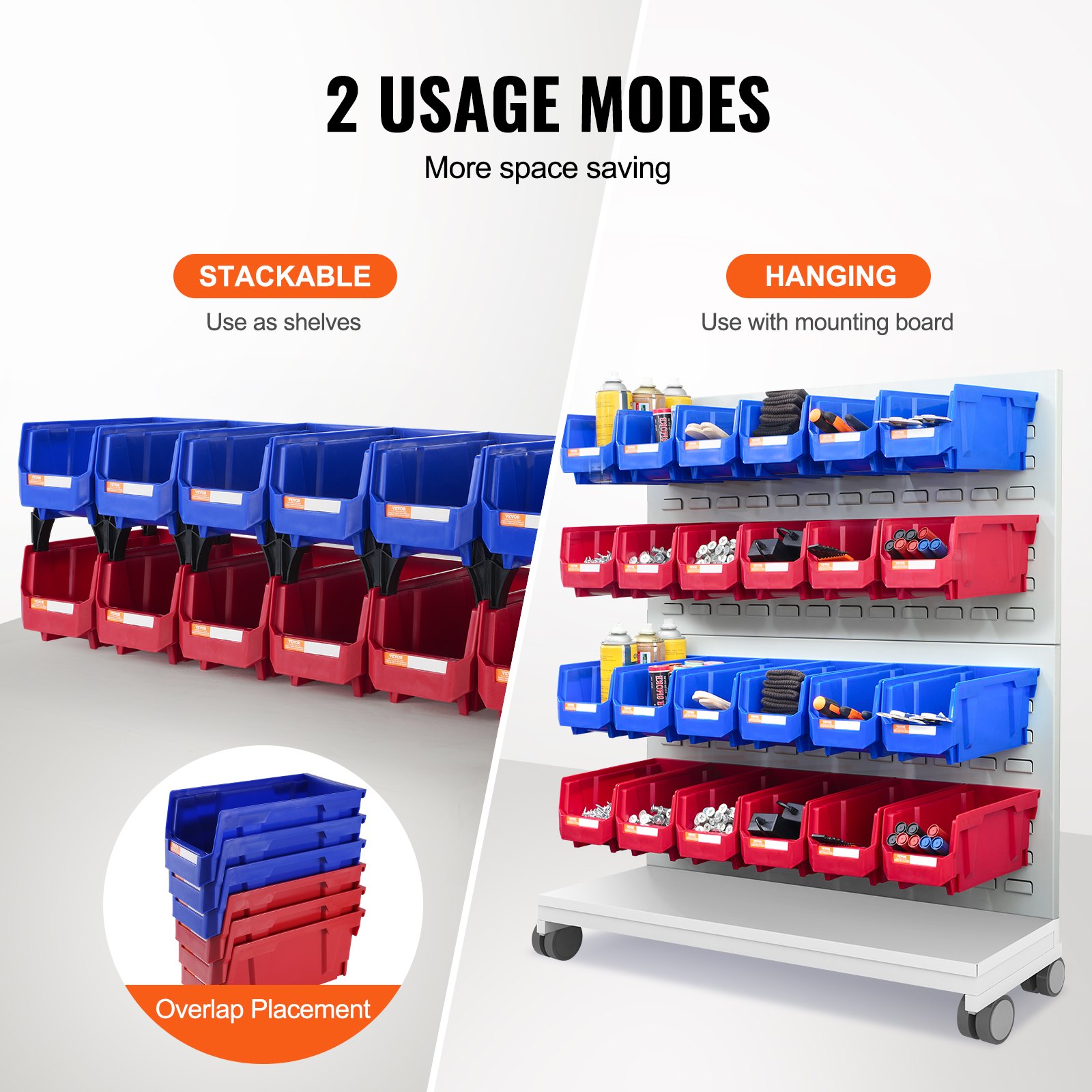 12er-Set Sichtlagerboxen Stapelboxen Stapelkisten Lagerkästen Blau/Rot_voghion.com