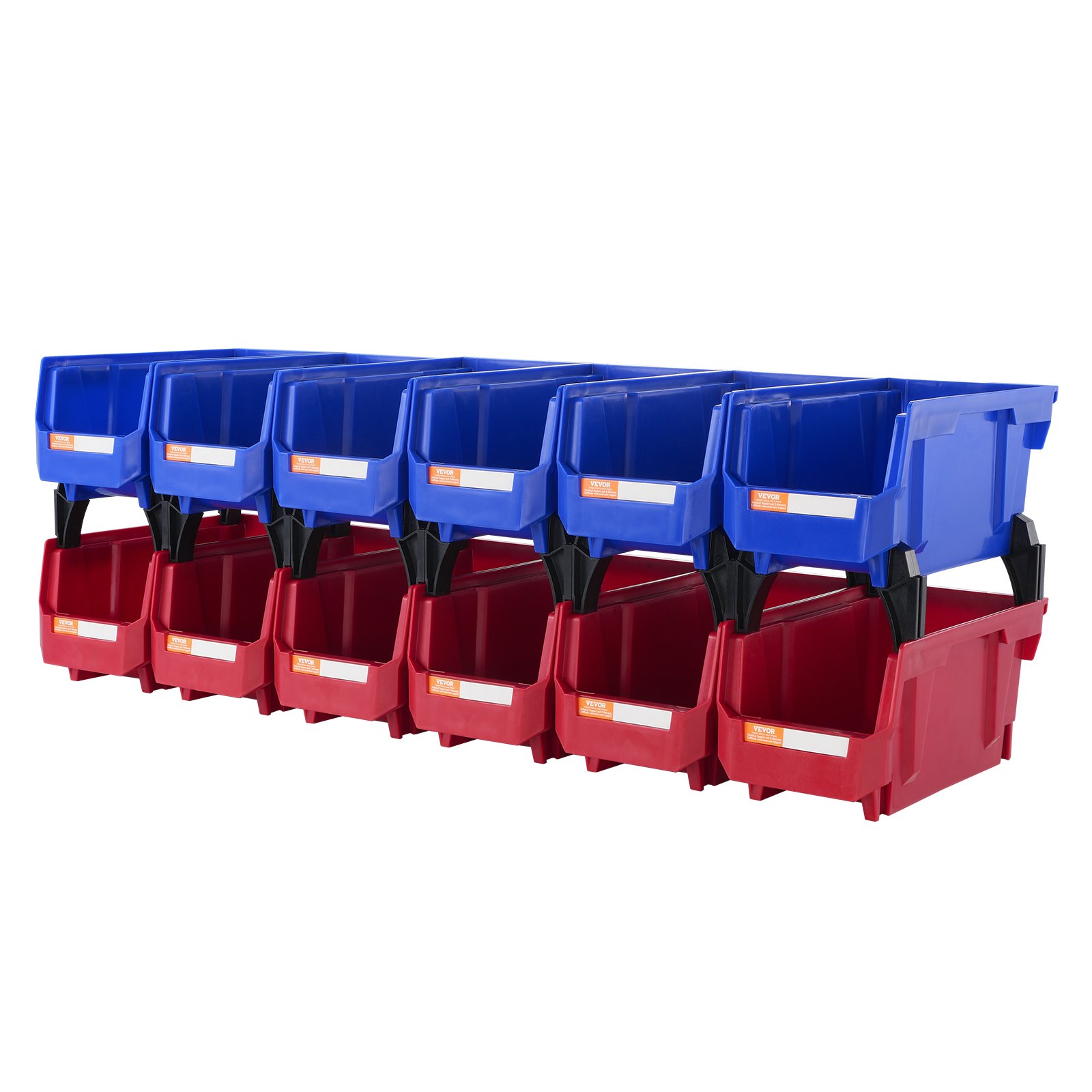 12er-Set Sichtlagerboxen Stapelboxen Stapelkisten Lagerkästen Blau/Rot_voghion.com