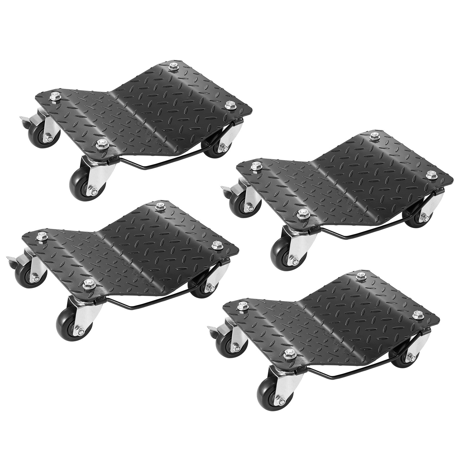 Tragbarer Reifenwagen 4 Stk. 3000 Kg Belastbar Elektrofahrzeug-Notfallwagen 4-Rad-Reifenwagen Robuster, Mobiler Trolley, Stahlwagen Reifenhalter, Geeignet Für Auto, Motorräder Pickups Usw. - Image 1