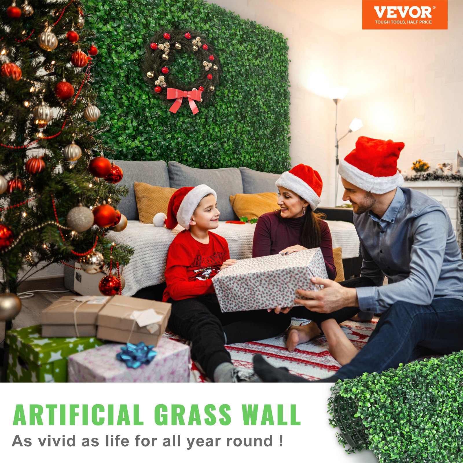 Artificial Plant Wall Privacy Screen For Living Room Decor_voghion.com