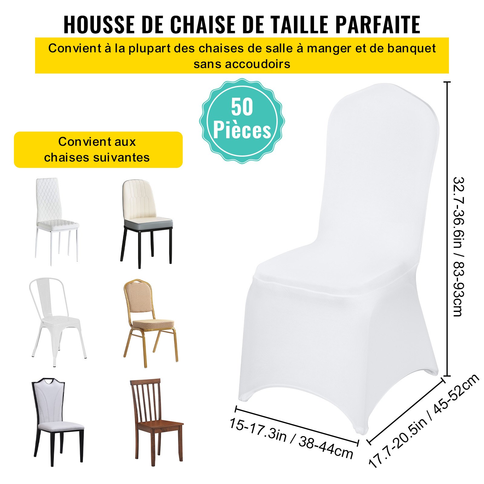 50er-Pack elastische Stuhlhussen aus Spandex – Universell passend für Klappstühle, abnehmbare und waschbare Schutzhüllen für Hochzeiten, Feiertage und Bankette_voghion.com