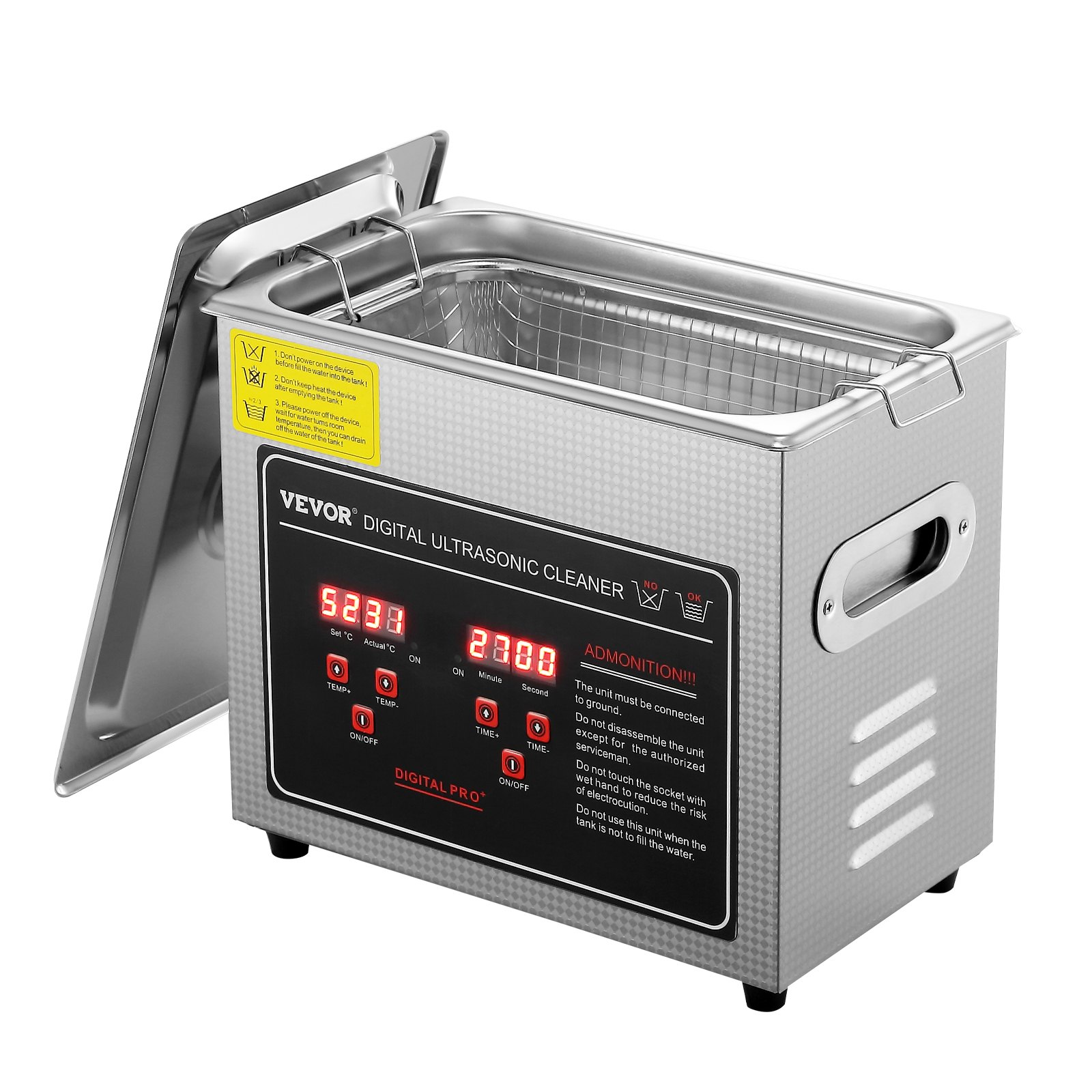 Ultraschallreiniger Ultraschall Edelstahl-Reinigungsgerät 150 W, 3 L Ultraschallreinigungsgerät Mit Digitaler Anzeige 0-30 Min, Reinigung Ultraschall Für Schmuck, Brillen, Uhren Usw._voghion.com