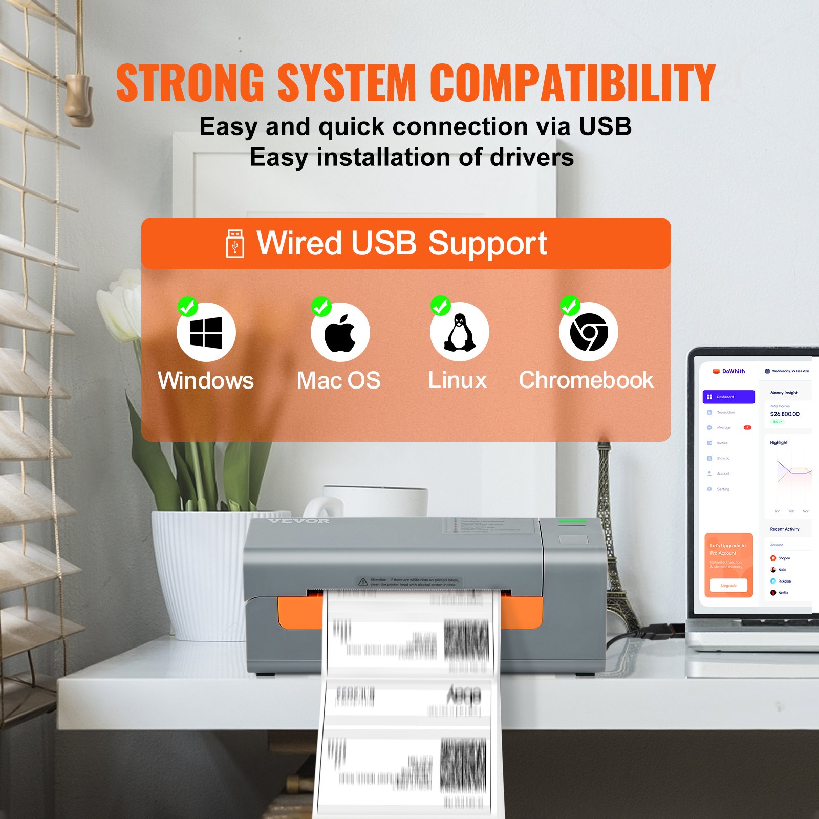 Thermodrucker Für Versandetiketten Mit Usb-anschluss 203dpi_voghion.com