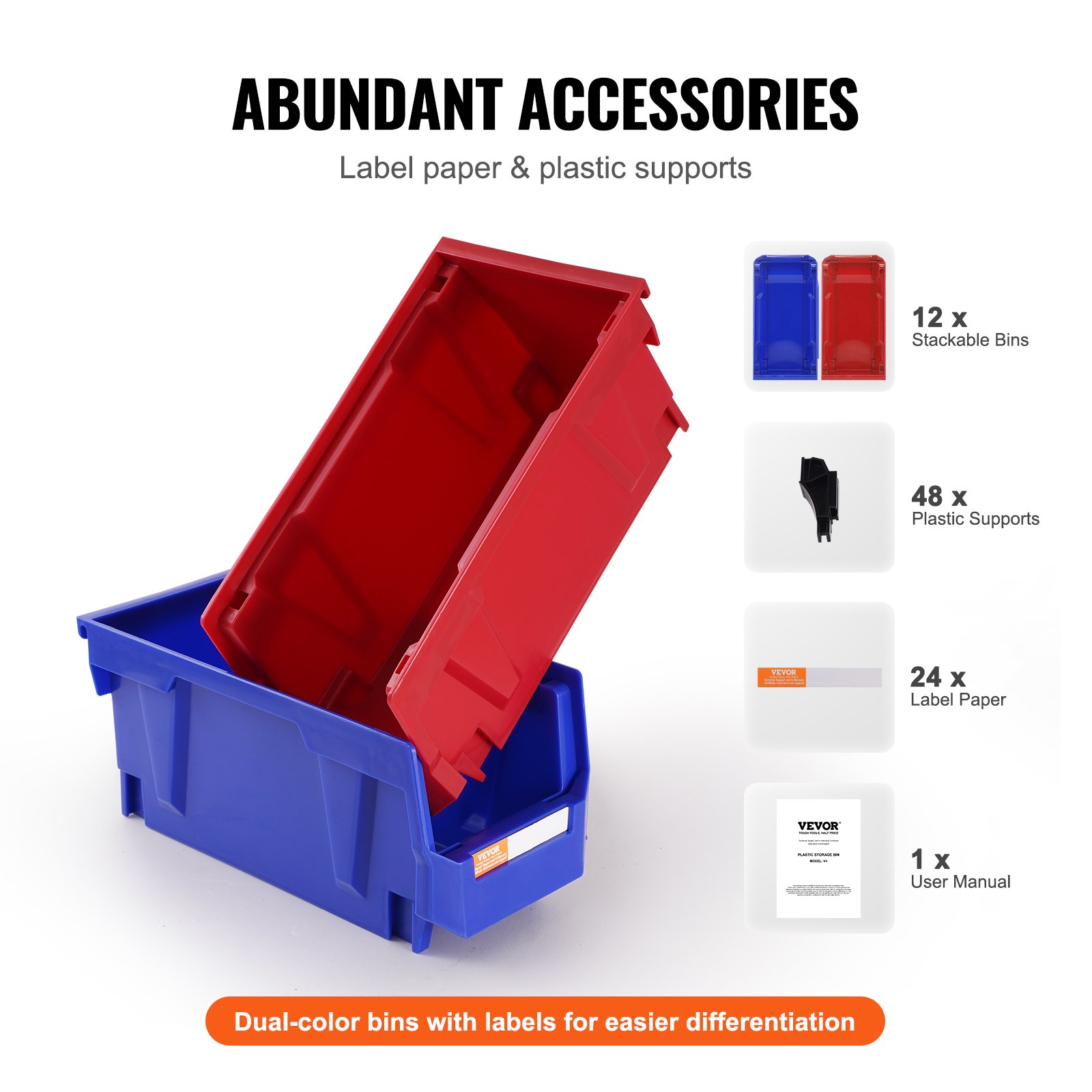 12er-Set Sichtlagerboxen Stapelboxen Stapelkisten Lagerkästen Blau/Rot_voghion.com