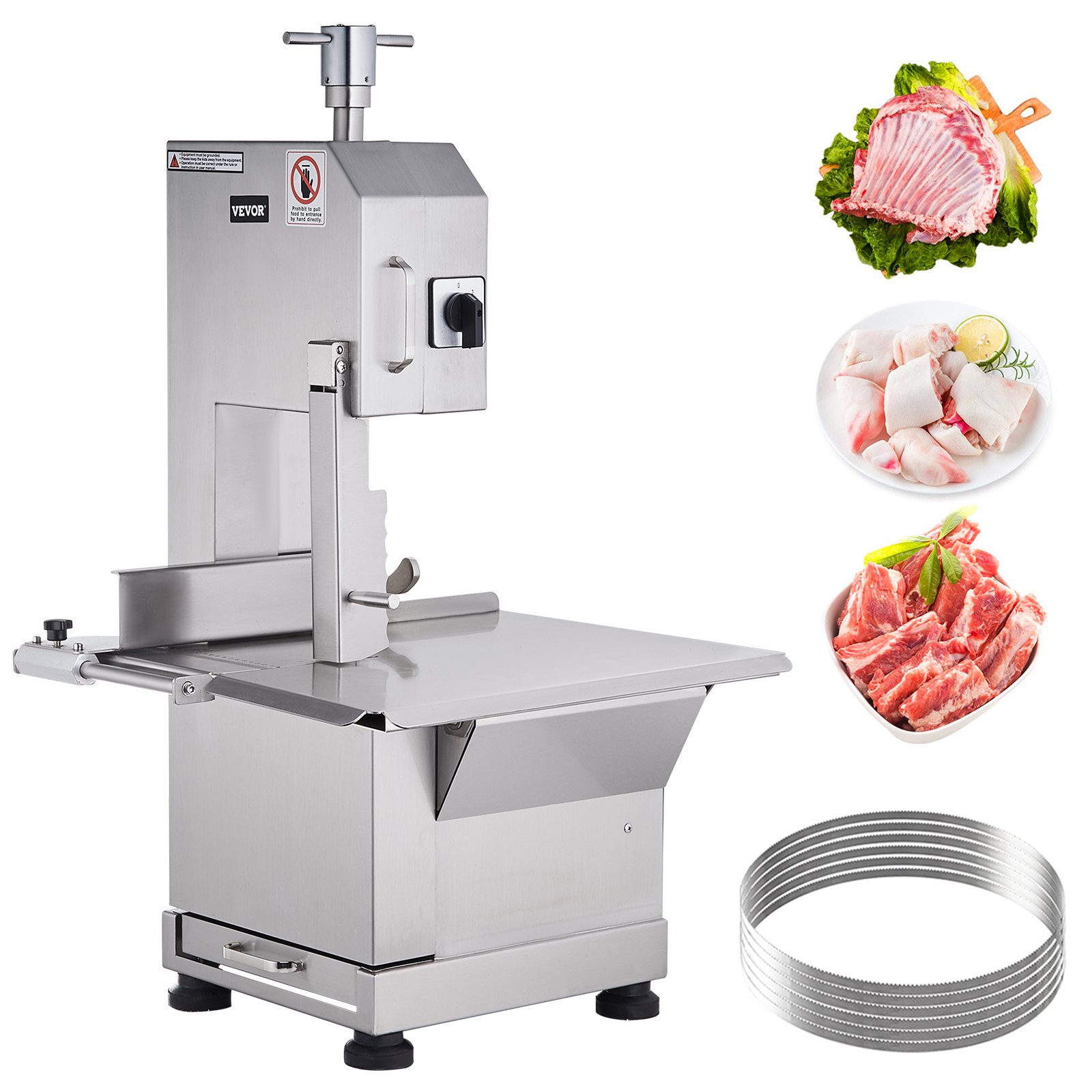 Kommerzielle Fleischknochen Sägemaschine 2200 W, 1000 Kg/h Knochenschneidemaschine Gefrorene Fleisch Knochen Schneidemaschine, 0-180 Mm Einstellbare Dicke Knochensäge 470 X 530 Mm Arbeitstisch - Image 1