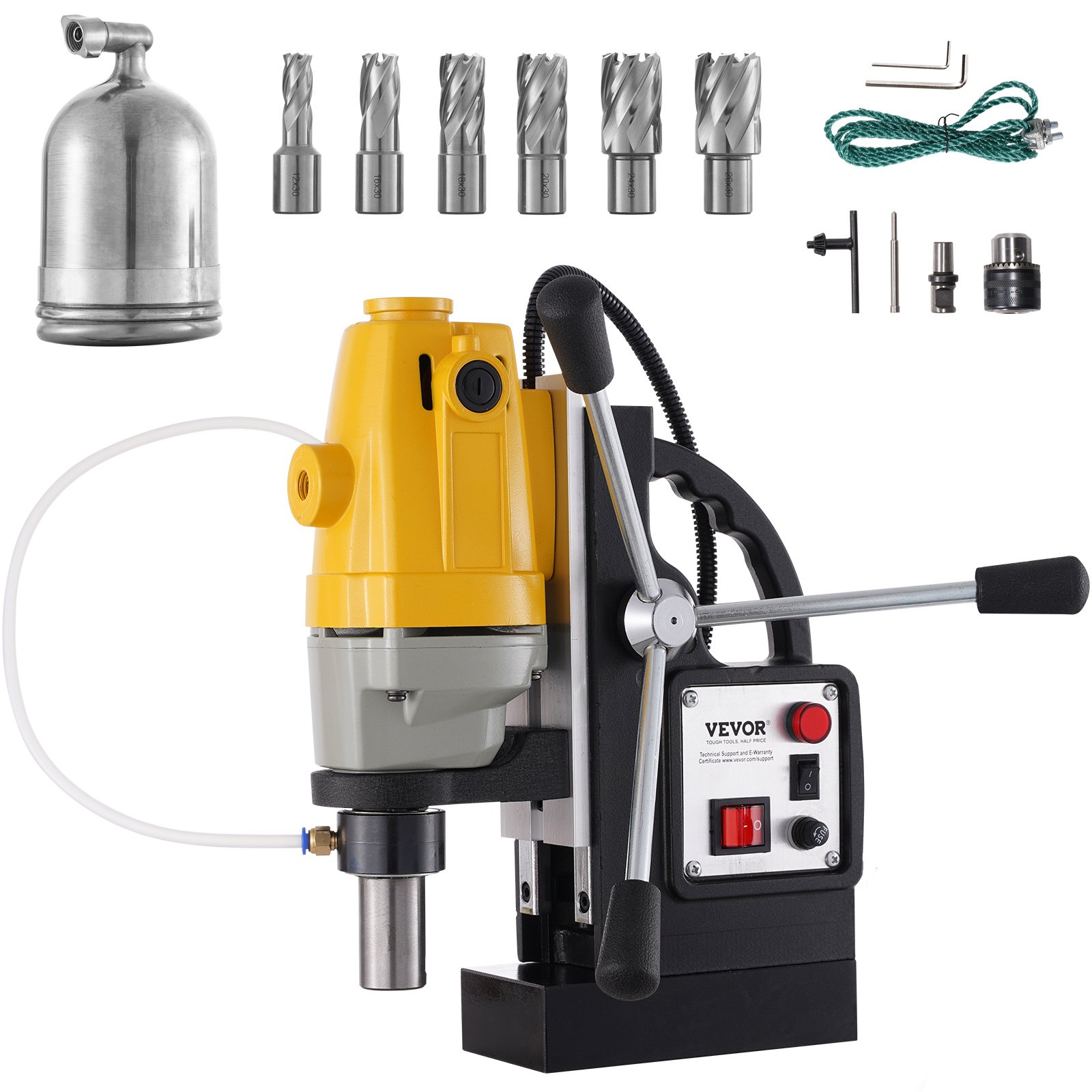 1100 W Magnetbohrmaschine Mit 40mm Bohrdurchmesser MD40 Magnetbohrmaschine 12000 N Magnetkraft Magnetbohrsystem 670 U/min Mit 6-teiligem HSS-Ringschneider-Set - Image 1