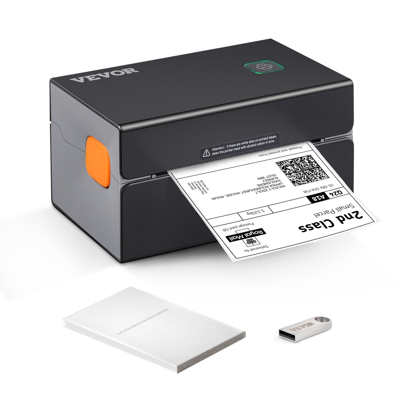 Thermo-Etikettendrucker 175x109x94mm Edikettendruckgerät 300DPI Auflösung Labeldrucker  Versandetiketten Drucker Bluetooth/USB Automatische Etikettenerkennung Windows Mac OS Linux Chromebook