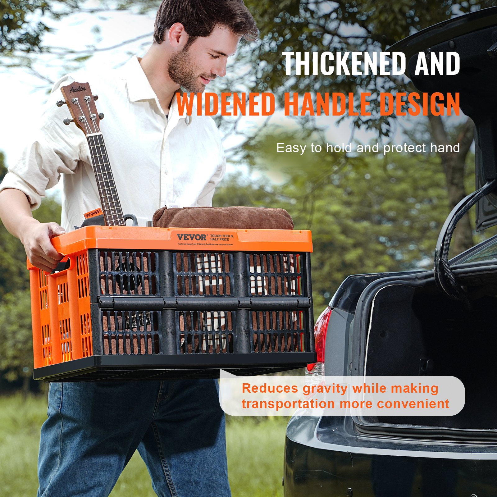 3er-Pack 45-Liter-Profi-Faltboxen, PP-Material, faltbare Transportbox mit Griff, stapelbar für Aufbewahrung und Transport, Orange_voghion.com