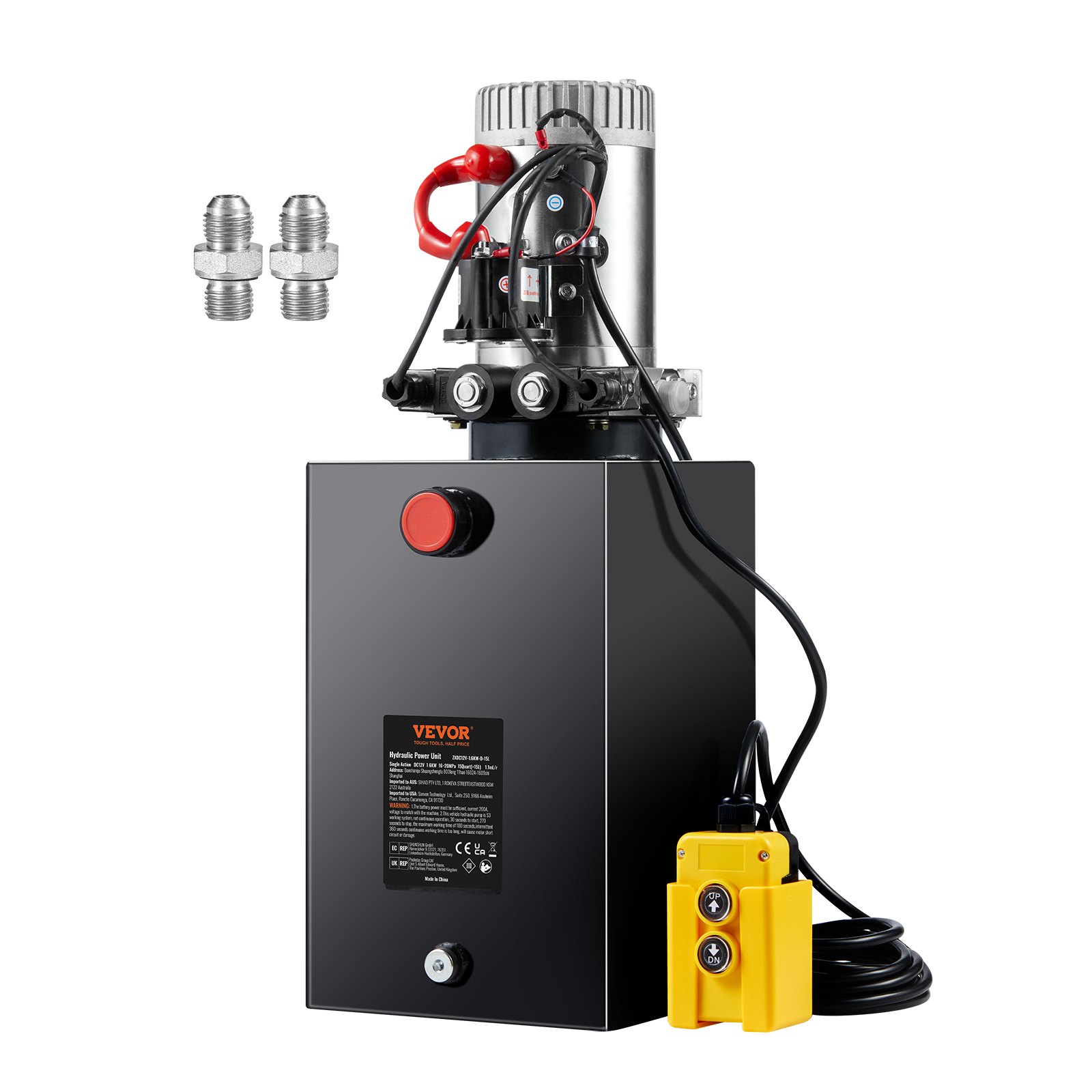 Hydraulikpumpe Hydraulikaggregat 12 V Hydraulikaggregat 1600 W, Doppelwirkende Hydraulikpumpe Hydraulic Power Pack, 3,75 Gal Tank Hand Pump Hydraulikaggregat, Für Aufzüge, Gabelstapler Usw.