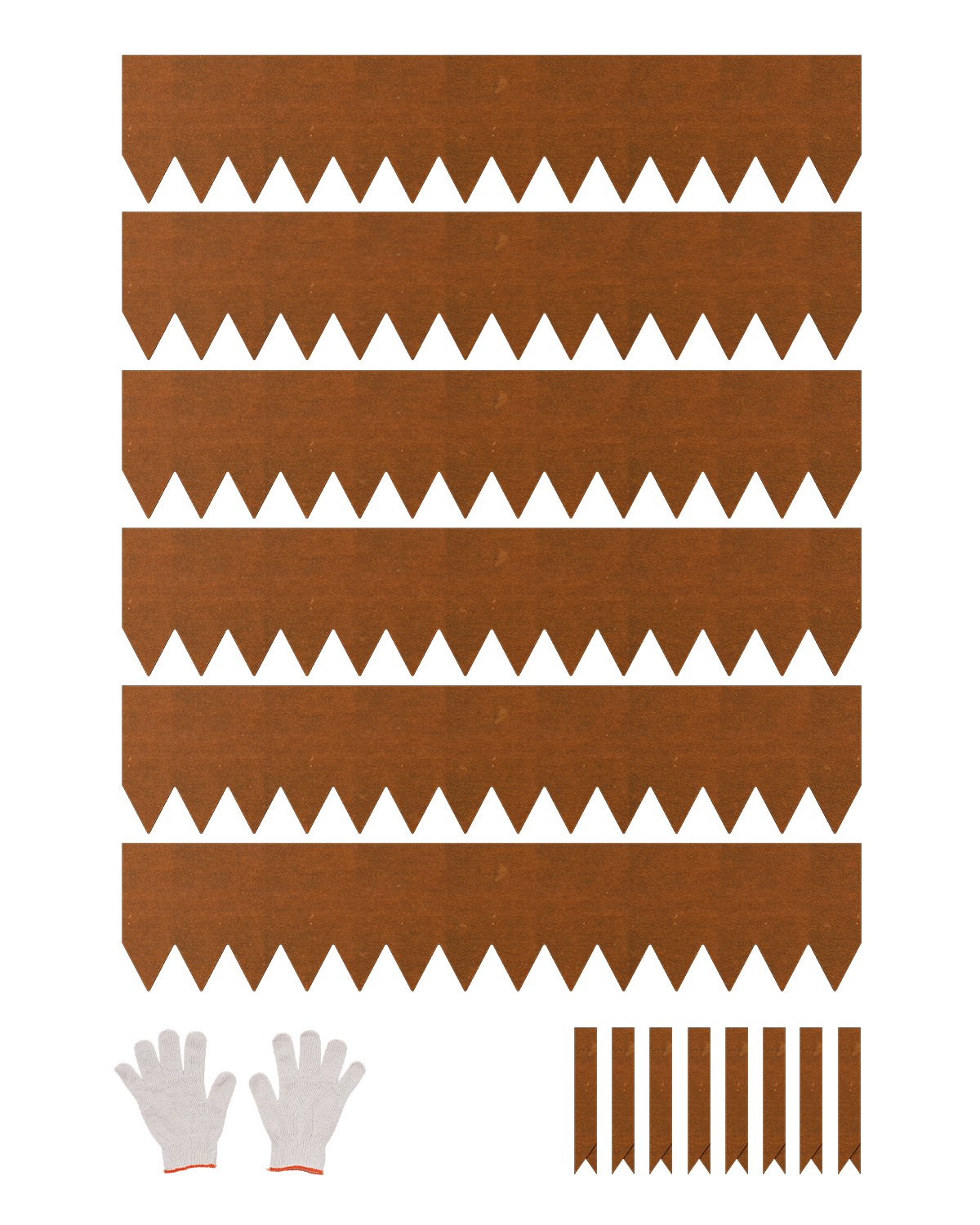 Rasenkante, 6er Pack, 1016 X 203,2 X 1,5 Mm, Gartenpalisade Aus Metall, Beeteinfassung, Beetumrandung, Biegbare Garteneinfassung, Raseneinfassung Für Blumenbeete, Hofwegteiler