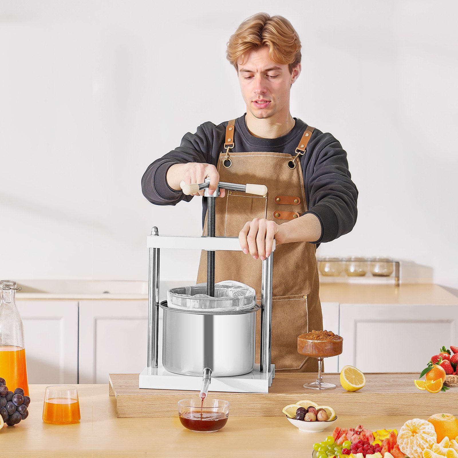 Manuelle Obstpresse Mit Edelstahlbehältern Zur Saftgewinnung_voghion.com