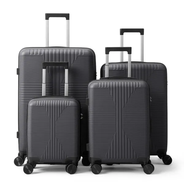Non-TSA Customs Lock 4-in-1 PP Trolley Case, 16in, 20in, 24in, 28in, PP, Dark Gray
