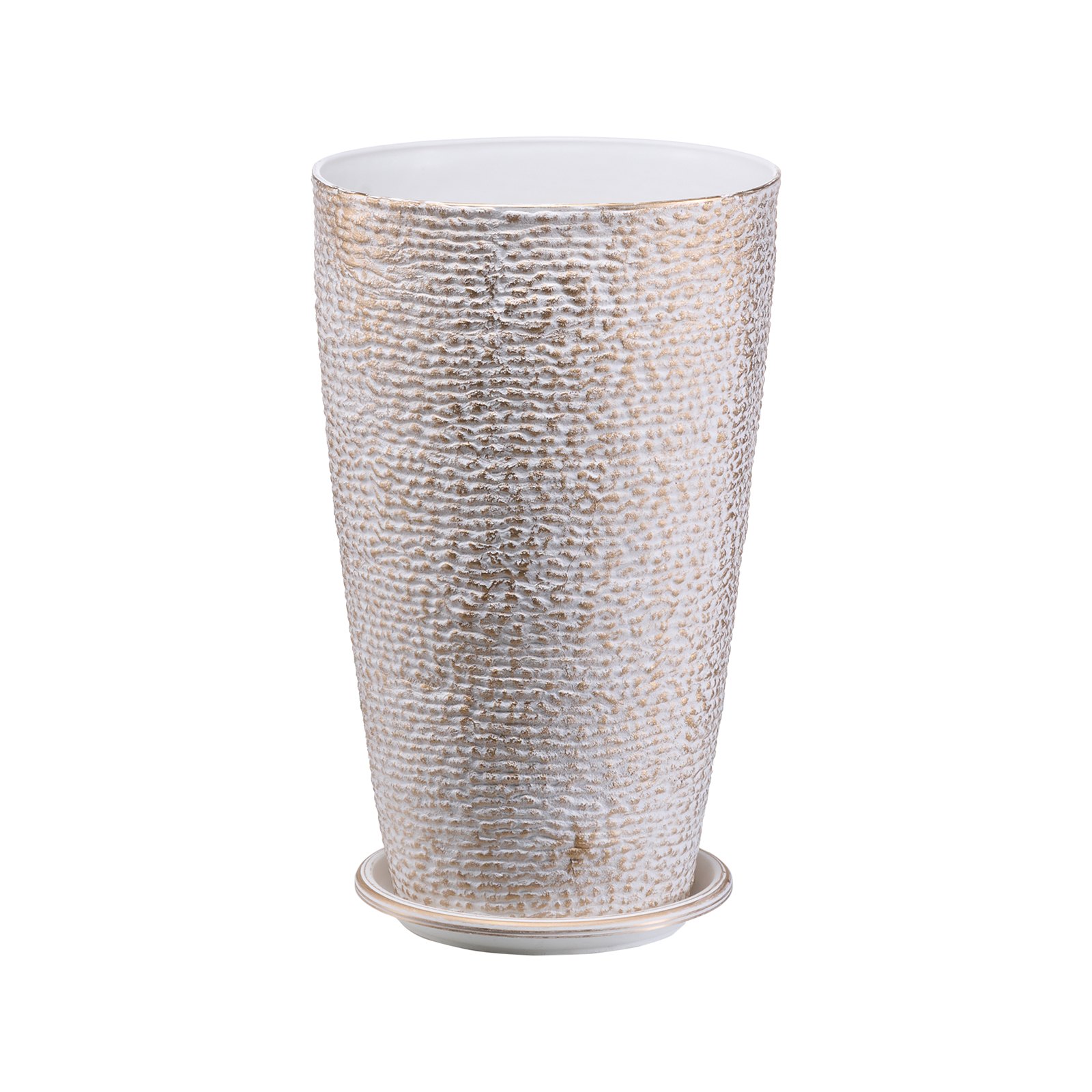 Großer konischer Pflanztopf – 2er-Pack, Blumentopf in Steinoptik, elegantes Design, effizientes Drainagesystem, vielseitig einsetzbar für Veranda, Terrasse und Büros_voghion.com