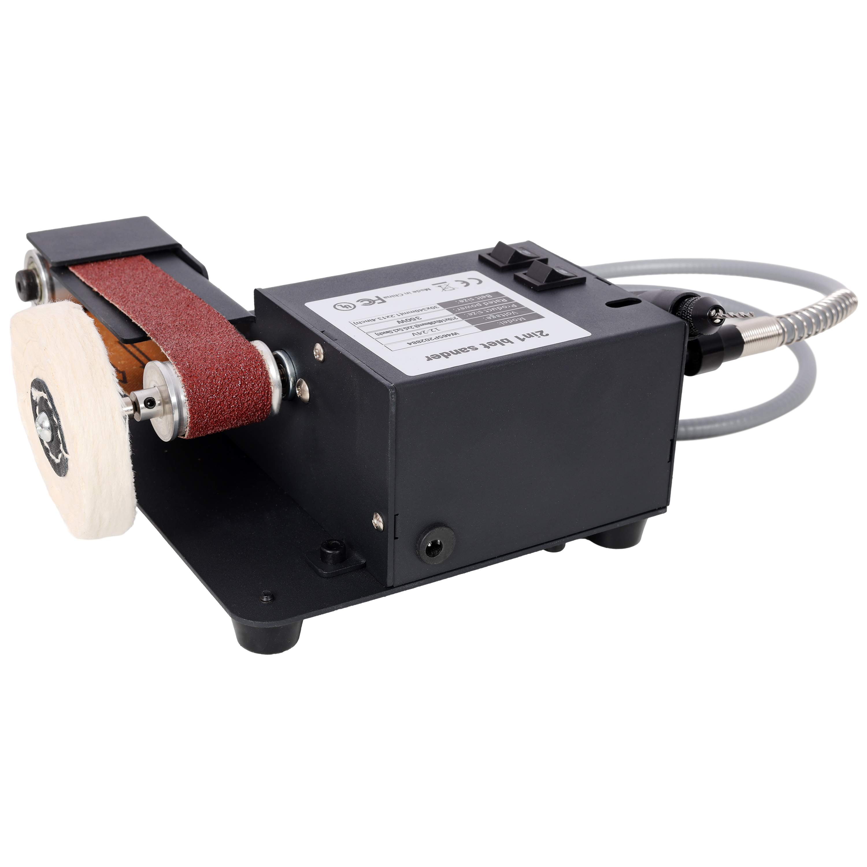 2-in-1 Belt Sander,350W Dual Motor Rotary Tool Sand Belt,Mini Electric Belt Sander Desktop Polisher,Multifunctional Power Tool 5