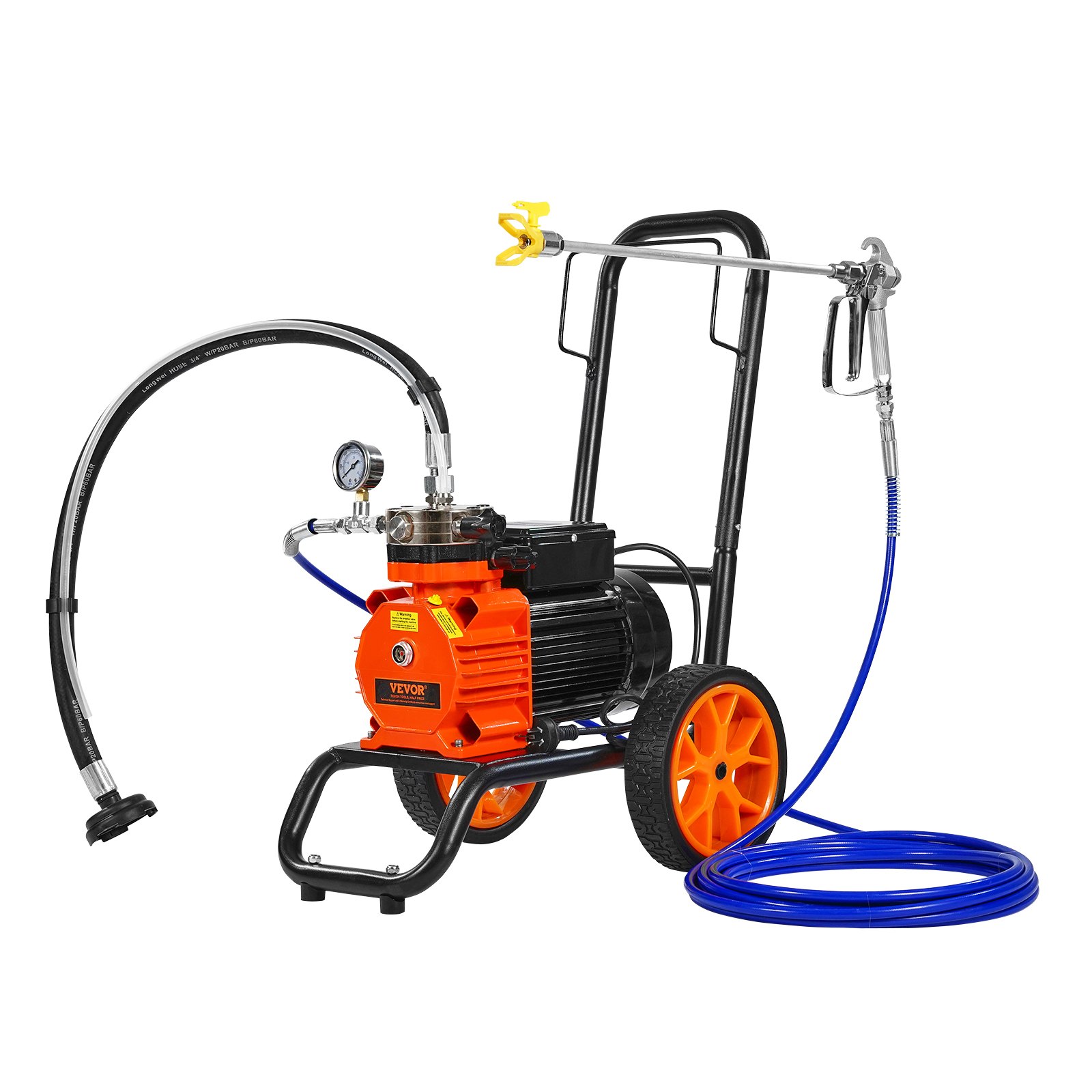 VEVOR Airless-Farbspritzgerät, 1100 W, effizientes Airless-Farbspritzgerät mit Wagen, 2000 Psi Airless-Farbspritzsystem, Verlängerungsrohr_voghion.com