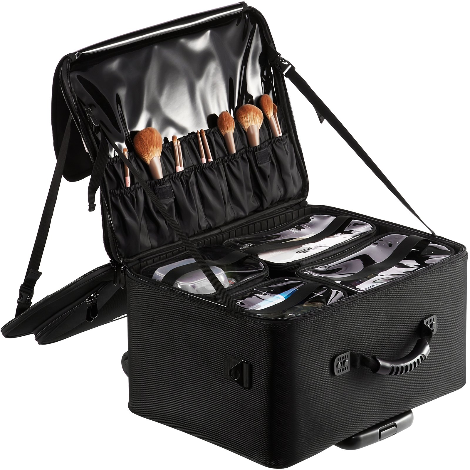 Kosmetikkoffer Mit Wärmeisolierender Schicht Make Up Tasche Aus Oxford-Stoffmaterial Wasserdicht Und Verschleißfest Schminkkoffer Schminktasche Kosmetikbeutel Make-up-Organizer 480x260x380mm