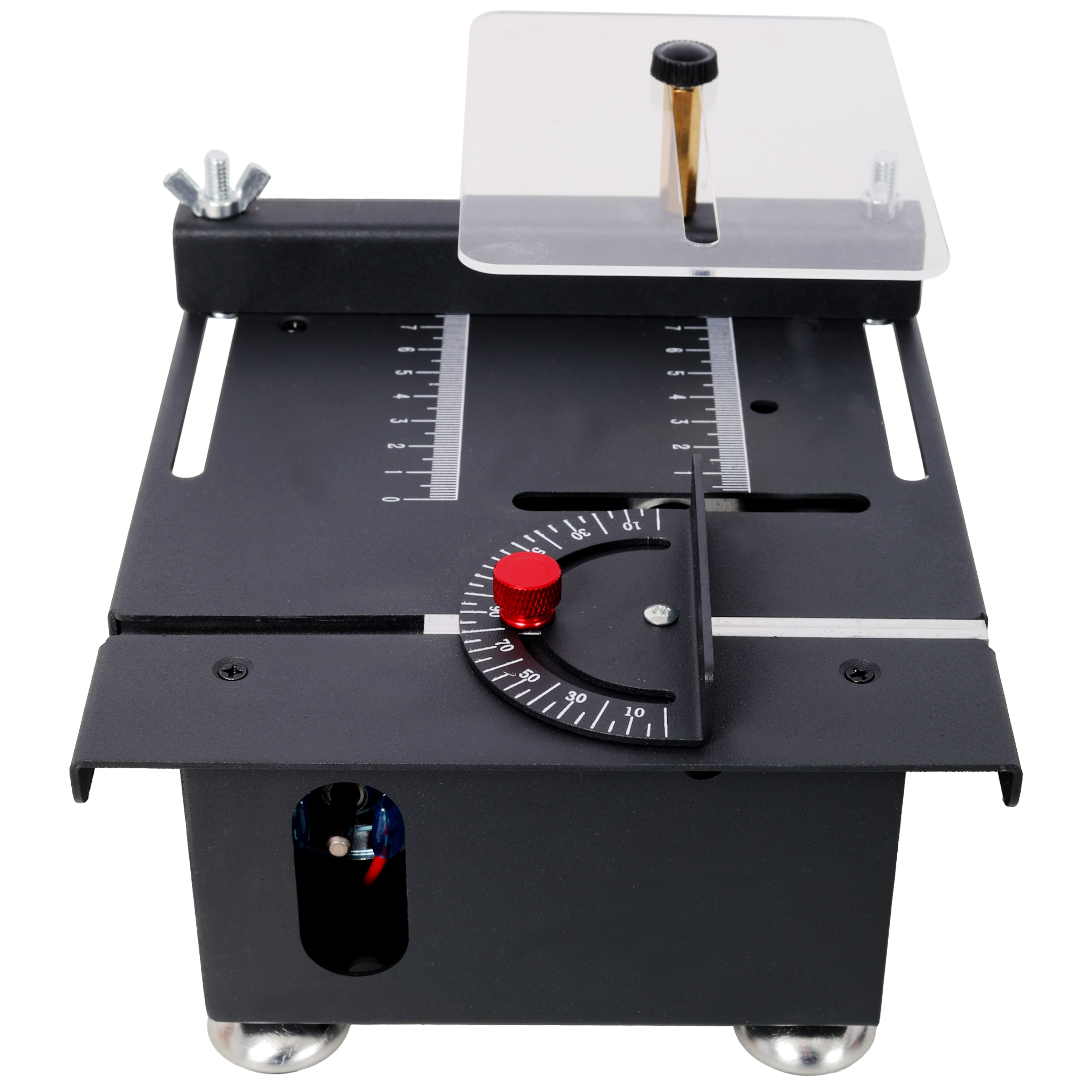 100W Multi-Functional Table Saw Mini Desktop Electric Saw Cutter Speed & Angle Adjustable 16MM Cutting Depth With Blade Flexible Shaft And More Accessories For Wood Plastic Acrylic Cutting 3