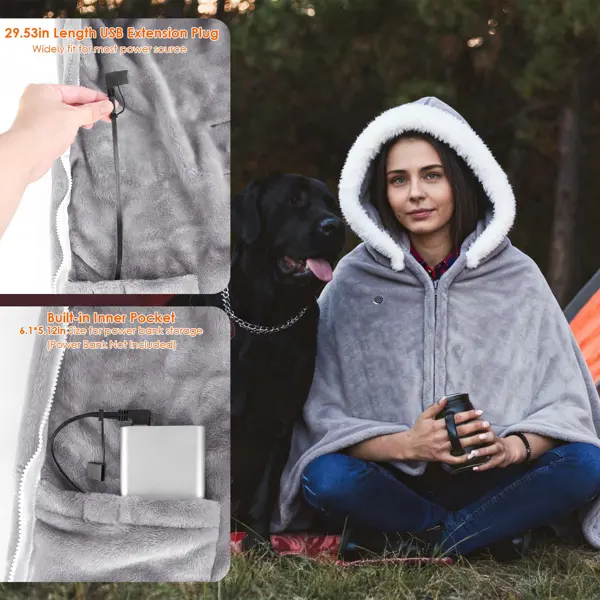 8-Zone Wearable Heated Blanket - 3 Adjustable