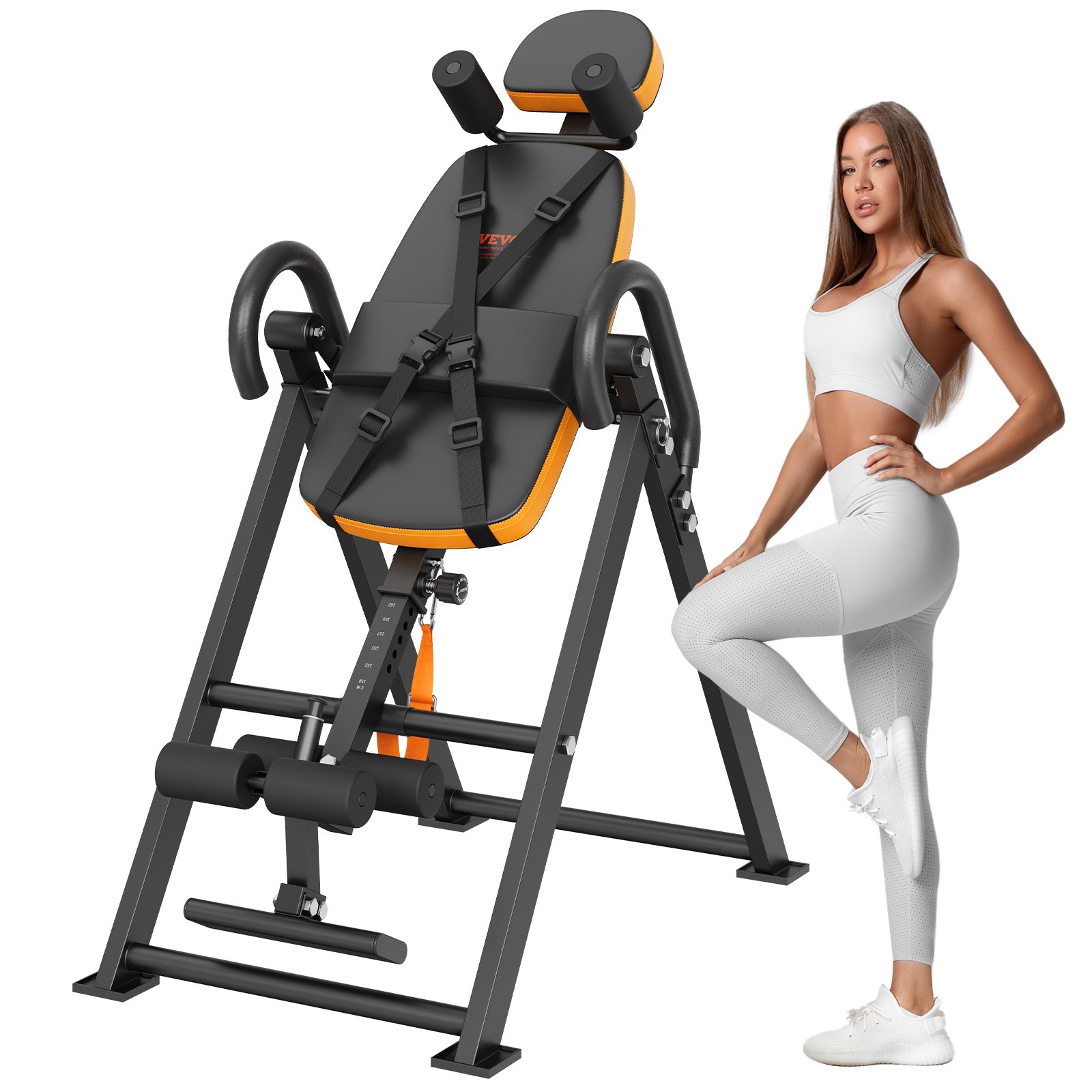 VEVOR Inversionstisch, multifunktionales Rückentrainingsgerät, faltbares Krafttrainingsgerät mit Kopfstütze, Knöchelfixierung und verstellbarem Sicherheitsgurt_voghion.com