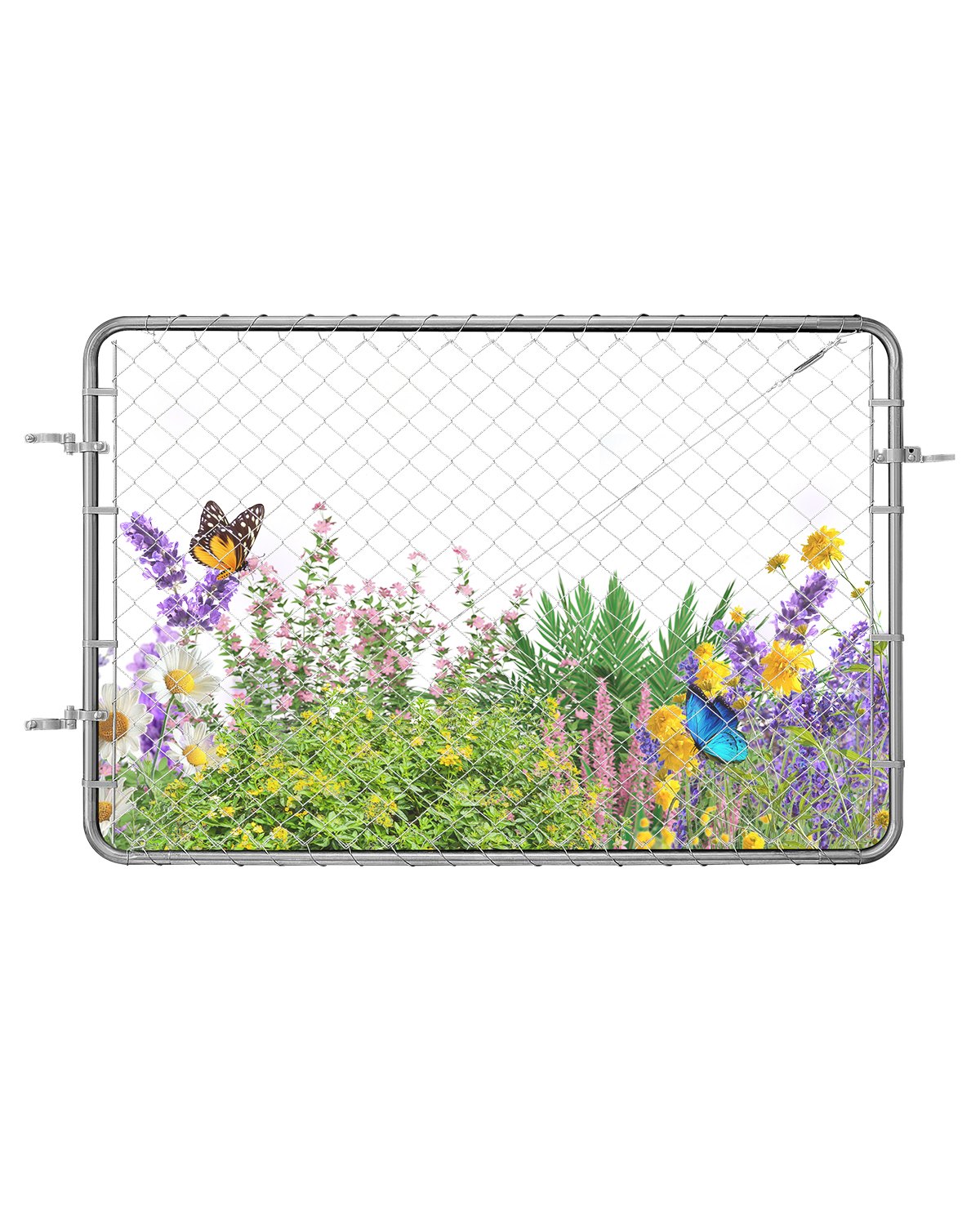 Gartentür, 183x122 Cm, Verstellbares Maschendrahtzauntor, Passend Für Gartenzauntoröffnungen Von 61–183 Cm(B)x183 Cm(H), Zauntor Für Bauernhof, Pfosten Nicht Im Lieferumfang Enthalten