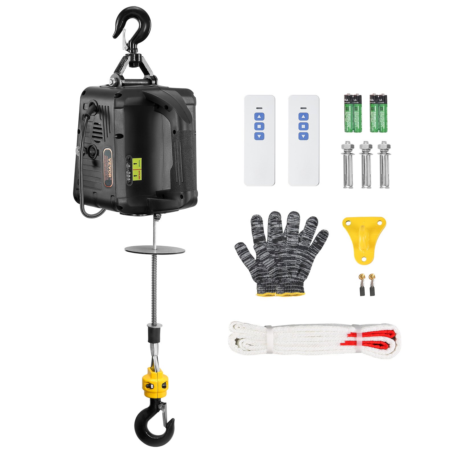 VEVOR 2-in-1-Elektrowinde, Tragfähigkeit 498,95 kg, Seilzuggeschwindigkeit 4 m/min, Motorwinde 7 m Hubhöhe, Seilzugkraft 2, Steuerungsmodi: Manuell/Kabellos_voghion.com