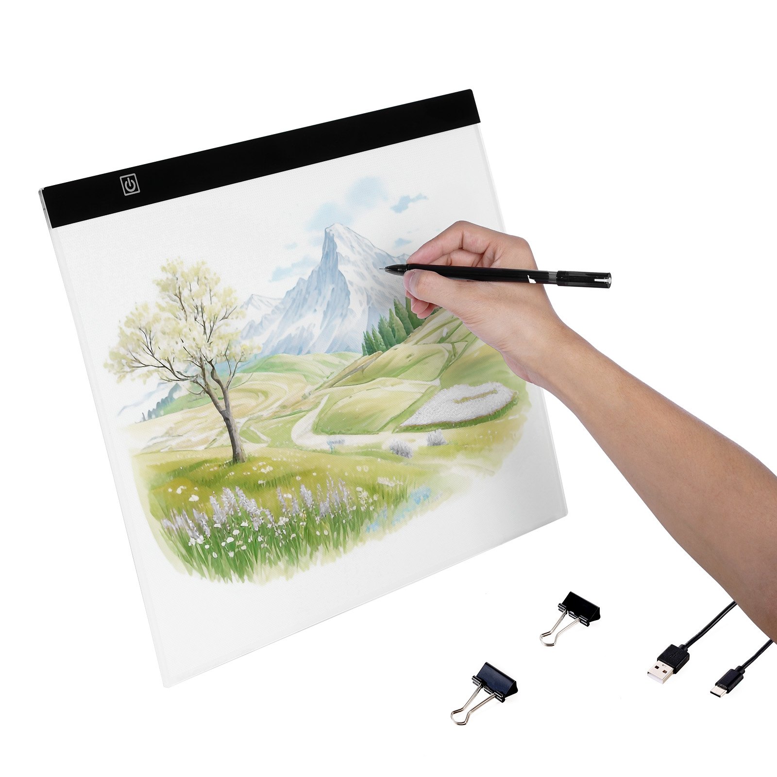Leuchttafel B4 LED Leuchtpad Leuchtkasten Ultradünne Tragbare Leuchtbox, USB-betriebenere Leuchtplatte Zum Nachzeichnen, Leuchtbox Für Diamantmalerei Animation Skizzieren Zeichnen Schwarz