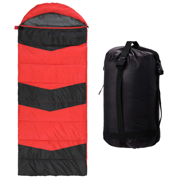 Rectangular Heated Sleeping Bag, Lightweight Sleeping Bag With Multi USB Powered Heating Pads, Waterproof Compact Envelope Sleeping Bag For Backpacking Hiking, Red