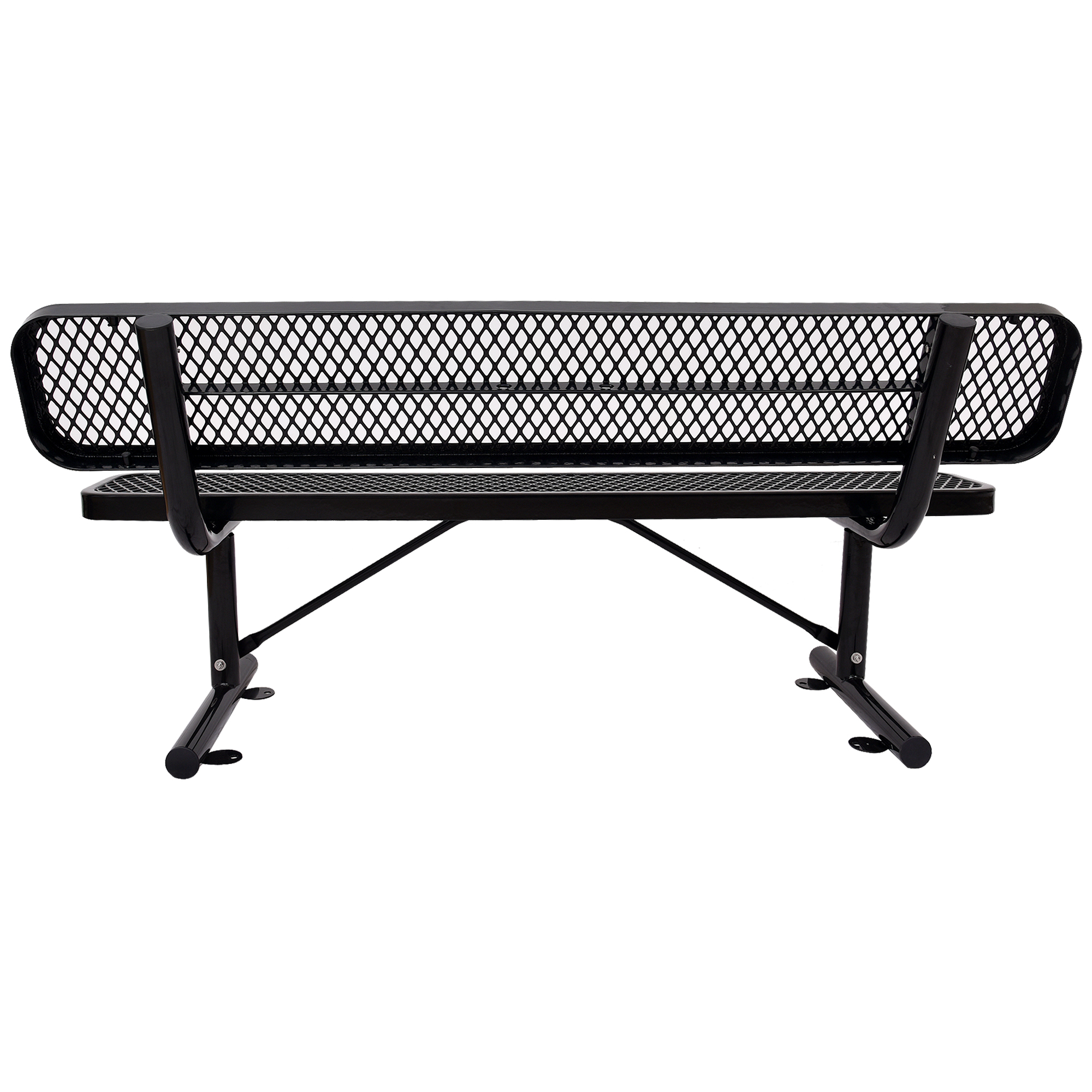 6 Ft. Outdoor Steel Bench With Backrest BLACK 3
