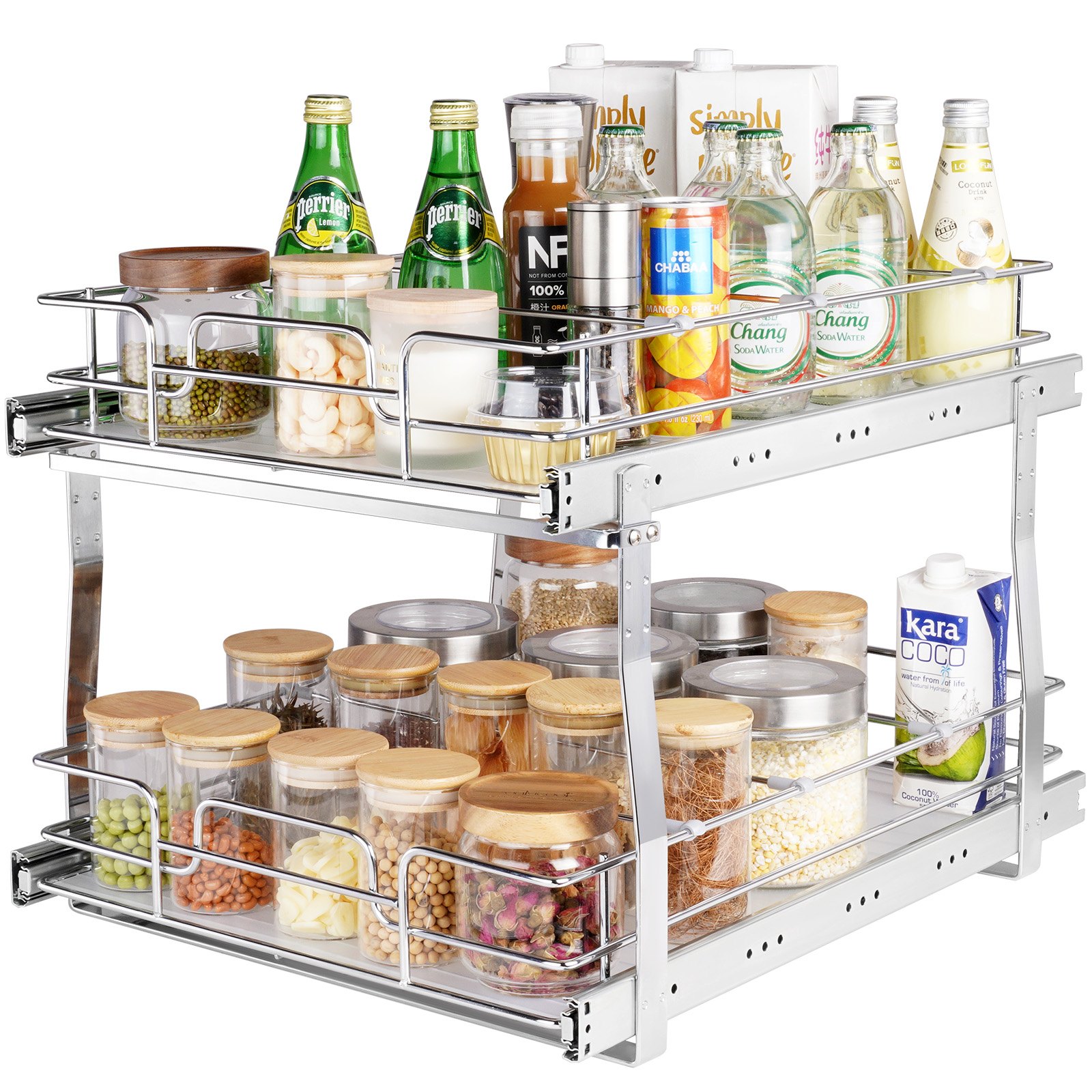 Ausziehbares Gewürzregal (539x399x81 Mm) Spülschrankregal Küchenschrank, Schiebeschublade Waschbecken Gewürzregal Schrank Organizer Unterschrankregal 461x569x483 Mm (Installationsgröße)