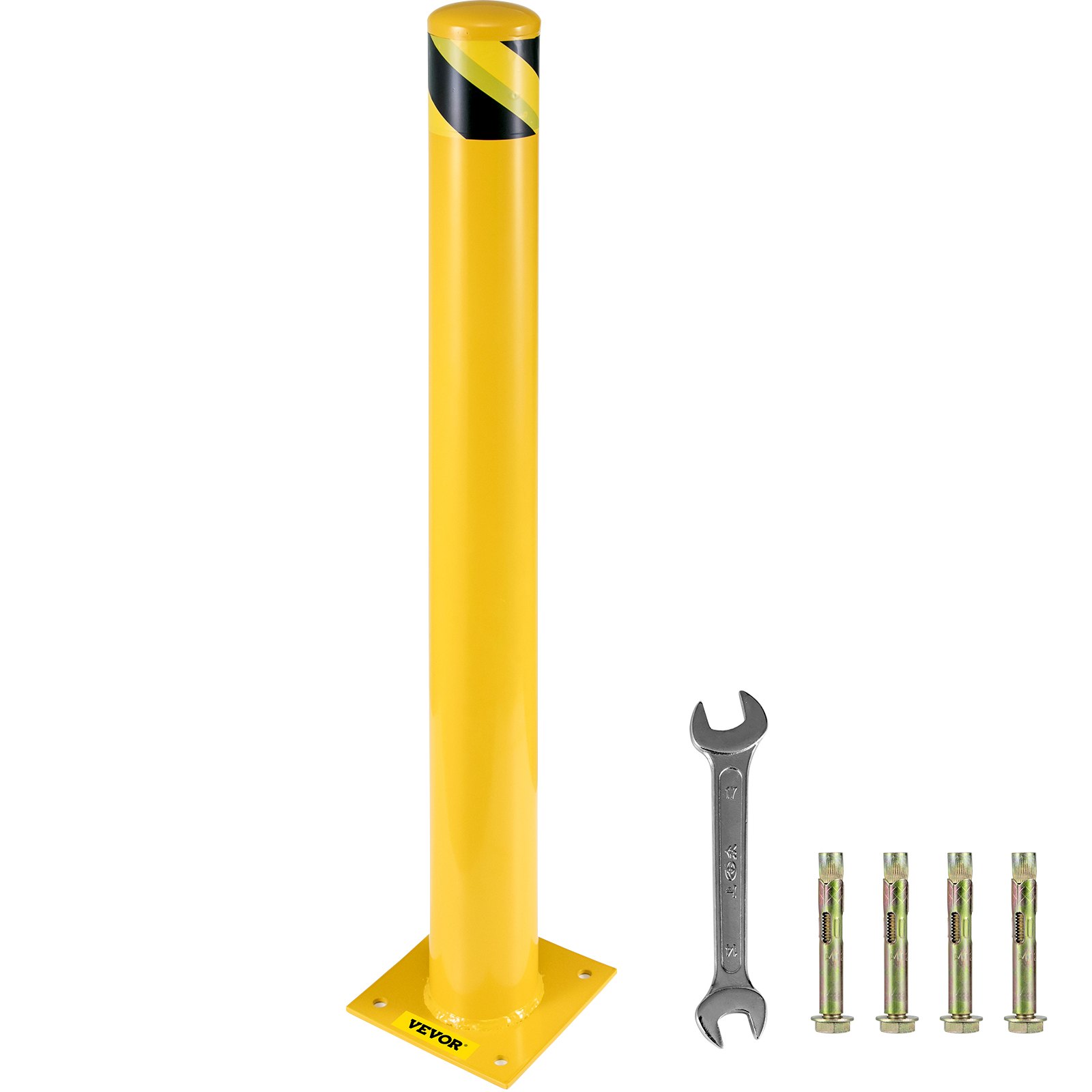 Sicherheitspoller, Stahlpollerpfosten, 122 Cm H, 14 Cm T, Gelbe Schilder, Rohrstahlbarriere - Image 1
