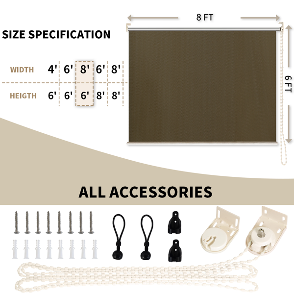 8'X8' Walnut HDPE Spliced Roller Shutter 4