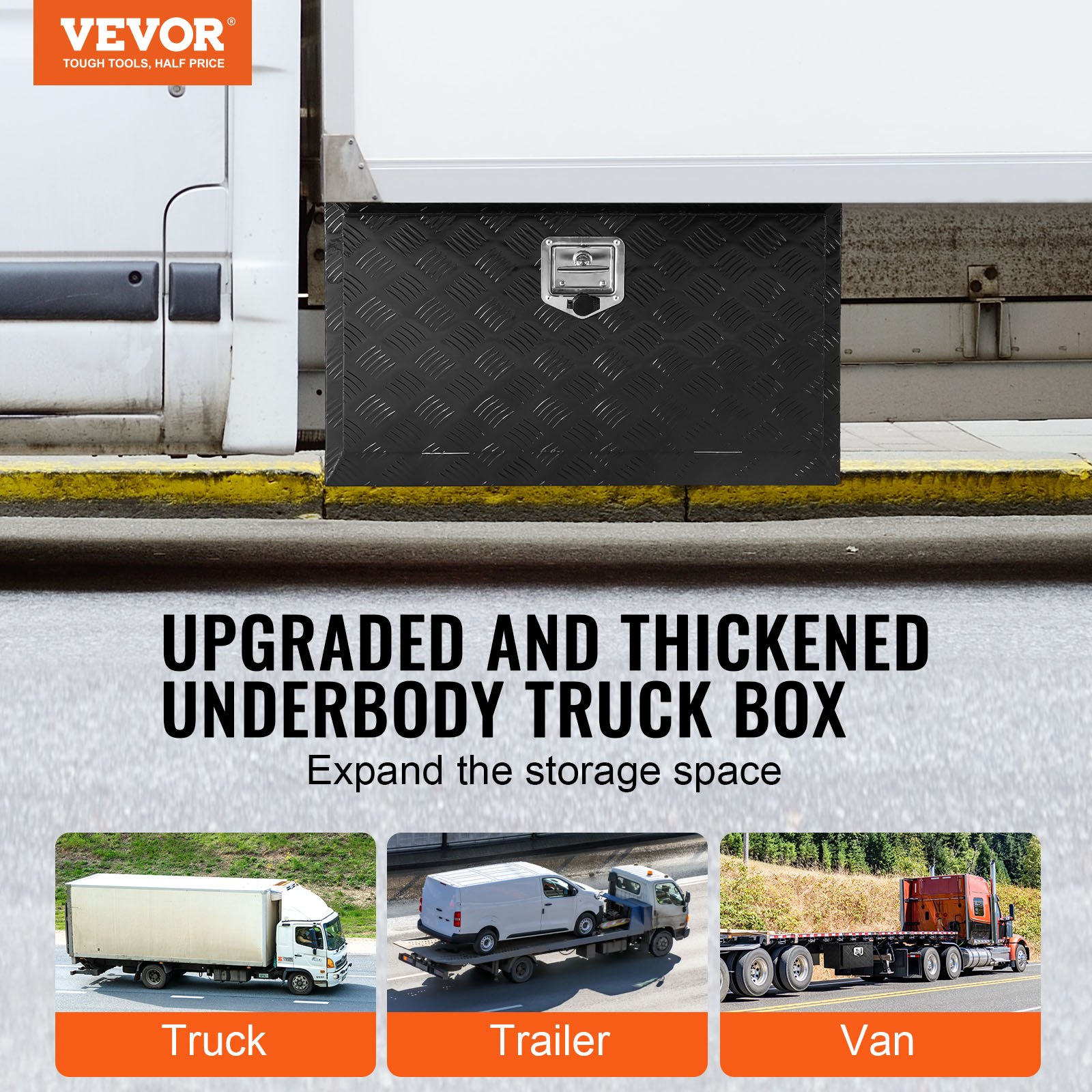 Truckbox Werkzeugbox, Unterboden-Anhängerbox, Werkzeugkasten 760 X 432 X 457 Mm Pickup-Aufbewahrungsbox, Aluminiumlegierung, 30 Kg Belastbarer Werkzeugkasten, Abschließbare Aufbewahrungsbox