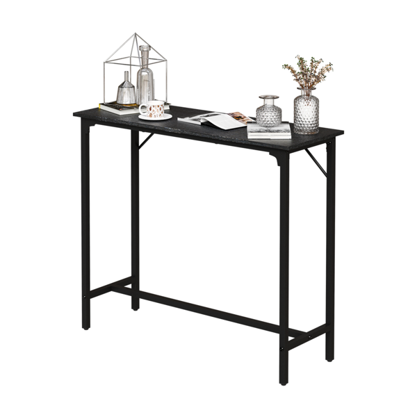 43-Inch Bar Table (Black) - 209 Lbs Capacity Pub Height Table With Durable MDF Top & Metal Frame, Ideal For Kitchen/Bar Counte