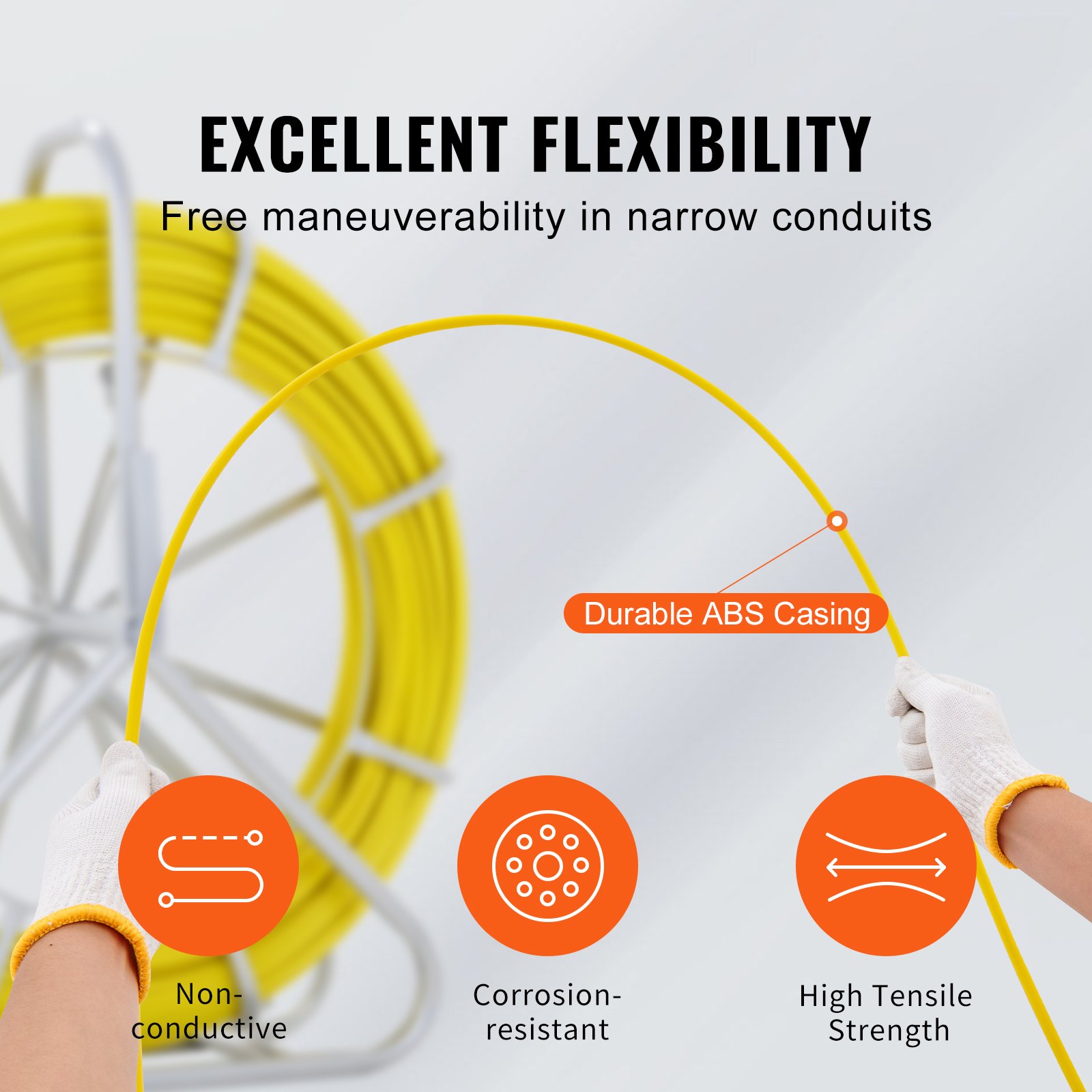 Fish Tape Puller Fiberglas 183 M 7,9375 Mm Wire Cable Running Duct Rodder 5