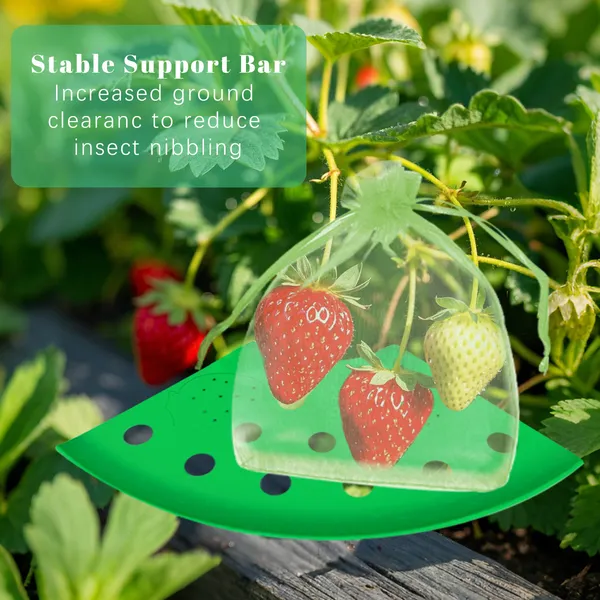8Set Home Strawberry Planting Kit With 2 Sturdy Legs Inchlde 16 Strawberry Plant Supports 40 Insect-proof Mesh Bag Reusable Strawberry Growing Racks Frame Protecting Strawberry Plants