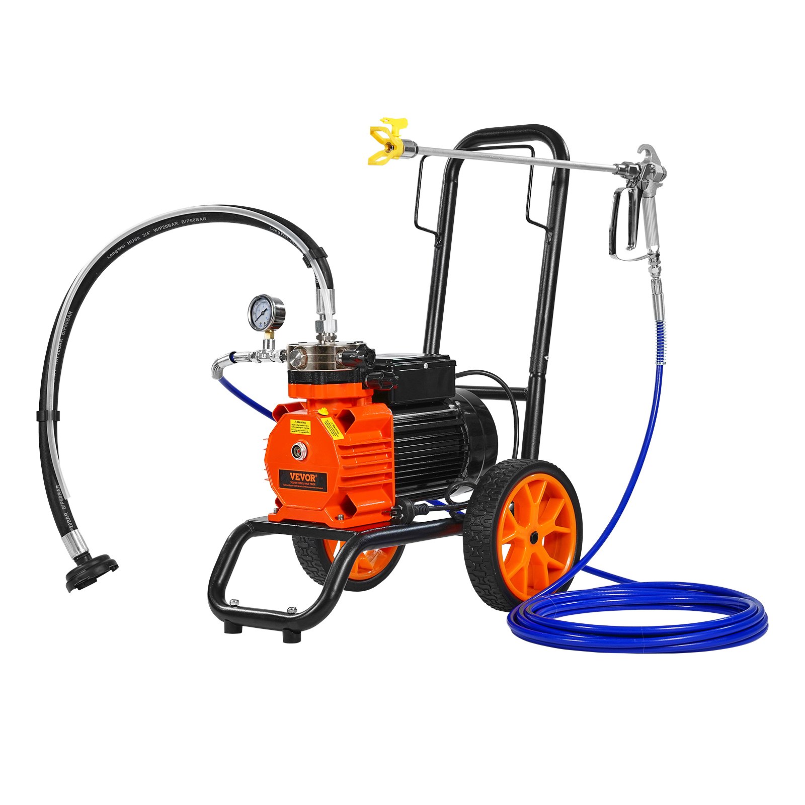 VEVOR Airless-Farbspritzgerät, 1100 W, effizientes Airless-Farbspritzgerät mit Wagen, 2000 Psi Airless-Farbspritzsystem, Verlängerungsrohr_voghion.com